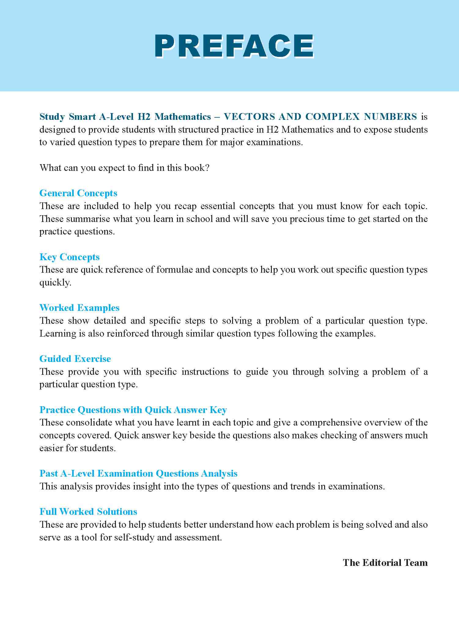 STUDY SMART A-Level H2 Mathematics Vectors and Complex Numbers