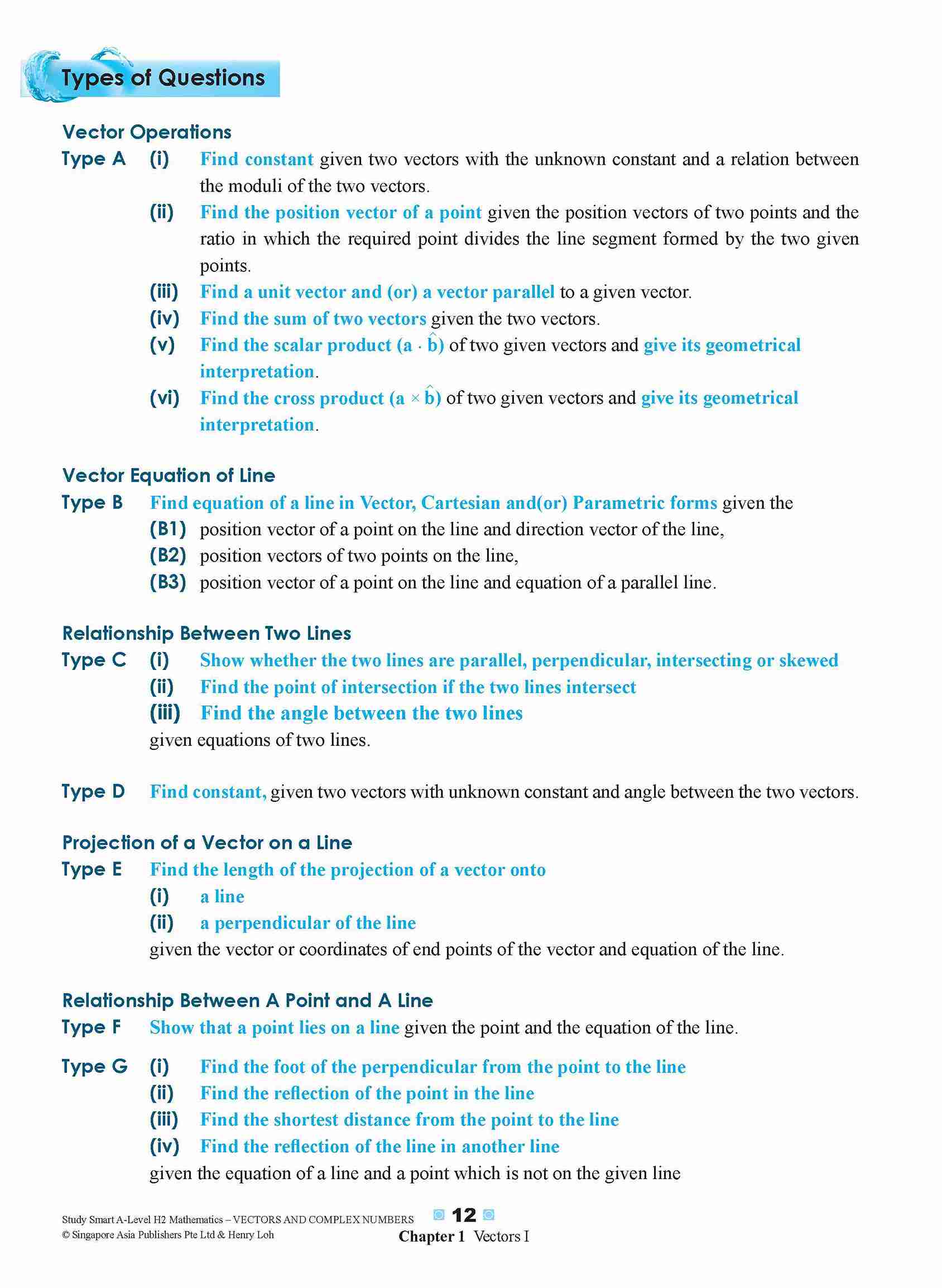 STUDY SMART A-Level H2 Mathematics Vectors and Complex Numbers