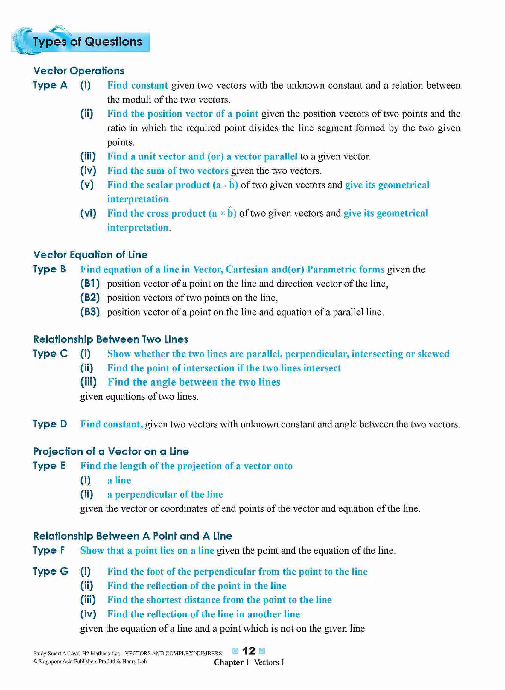 STUDY SMART A-Level H2 Mathematics Vectors and Complex Numbers