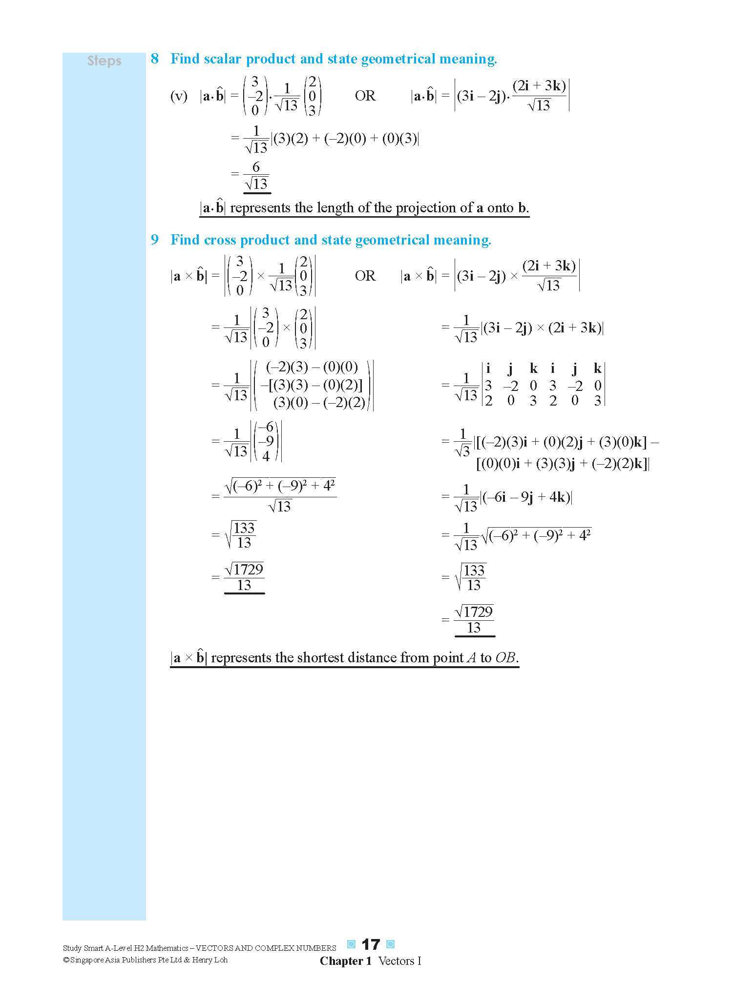 STUDY SMART A-Level H2 Mathematics Vectors and Complex Numbers