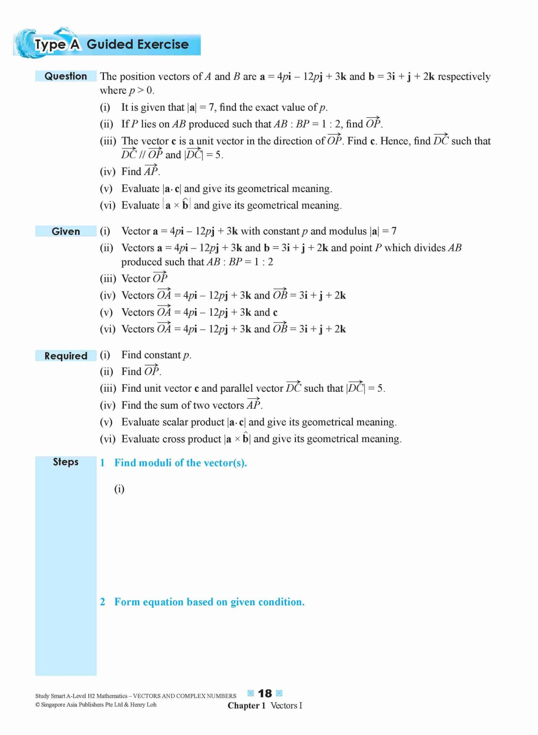 STUDY SMART A-Level H2 Mathematics Vectors and Complex Numbers