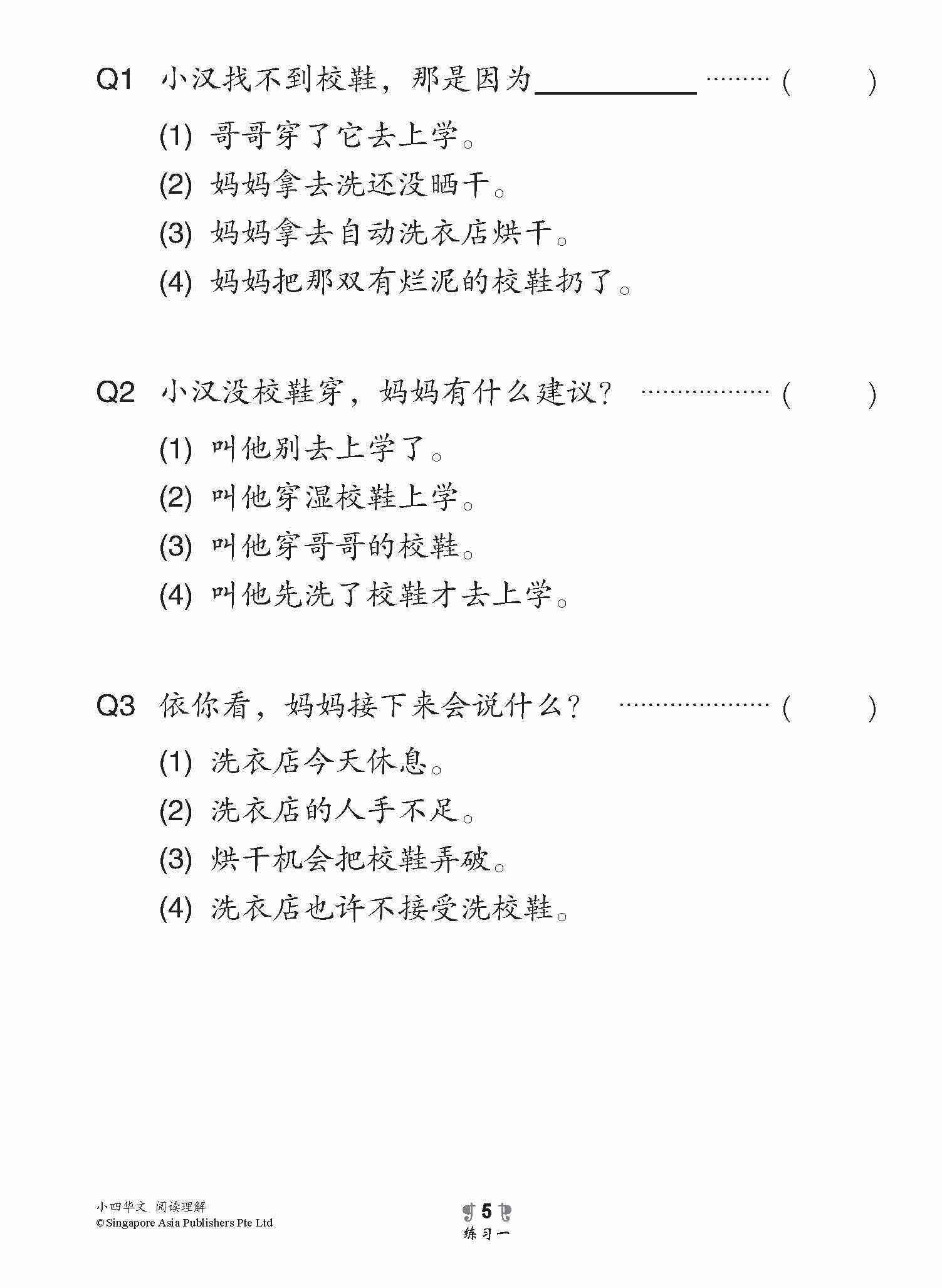 小学加分练习 小四华文阅读理解 / Reading Comprehension Exercises For Primary 4 [Chinese]