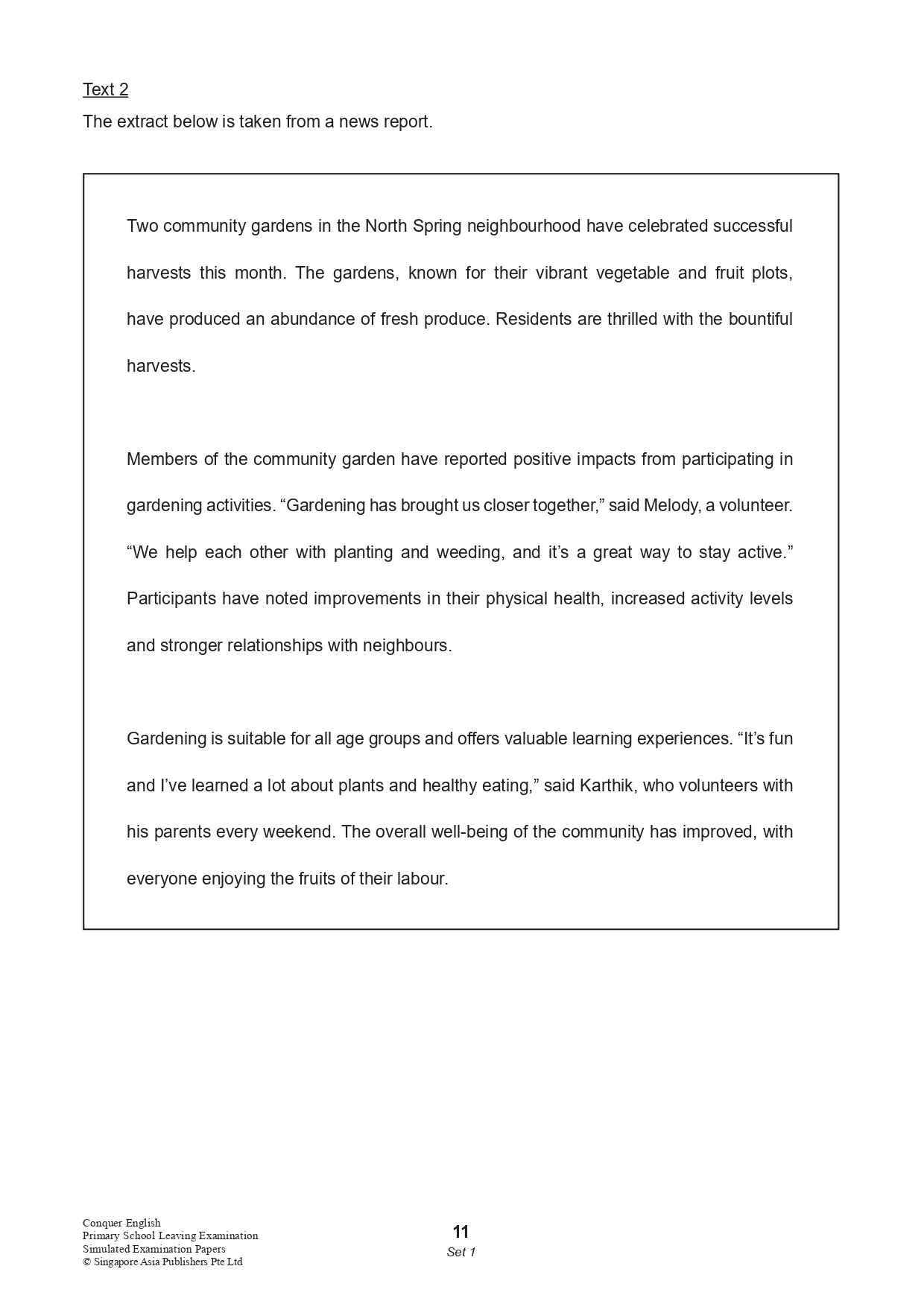 Conquer English Primary School Leaving Examination – Simulated Examination Papers