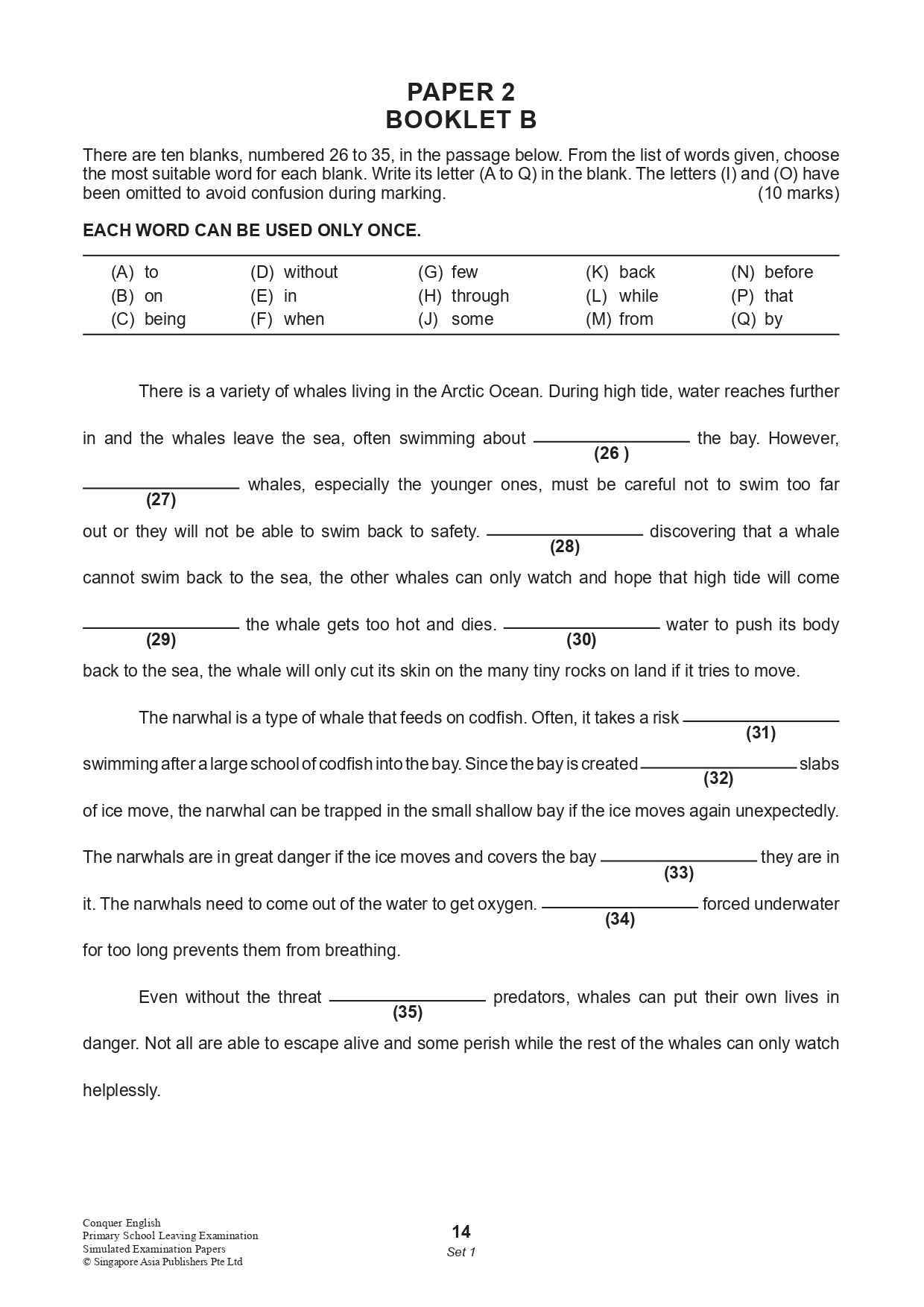 Conquer English Primary School Leaving Examination – Simulated Examination Papers