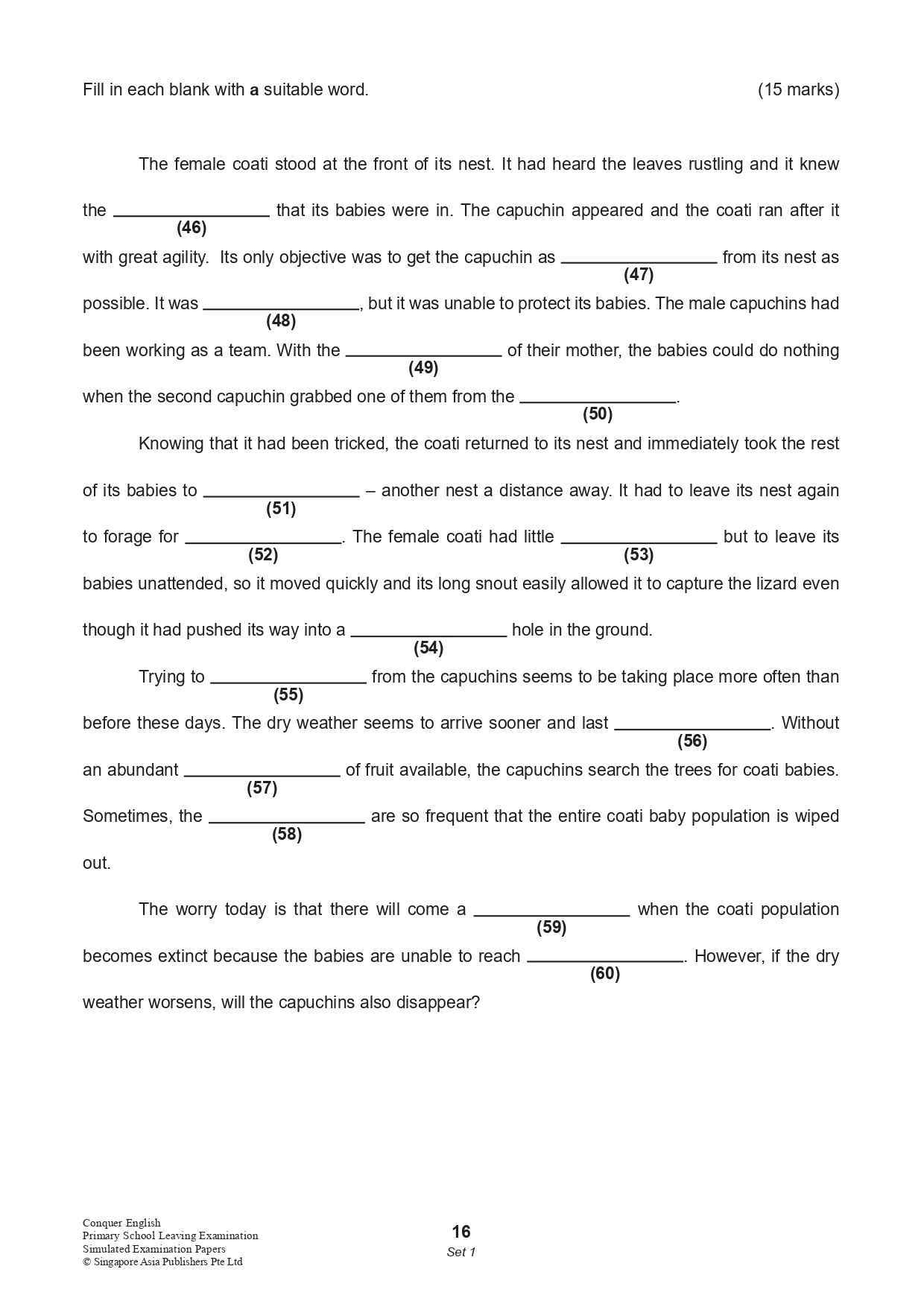 Conquer English Primary School Leaving Examination – Simulated Examination Papers