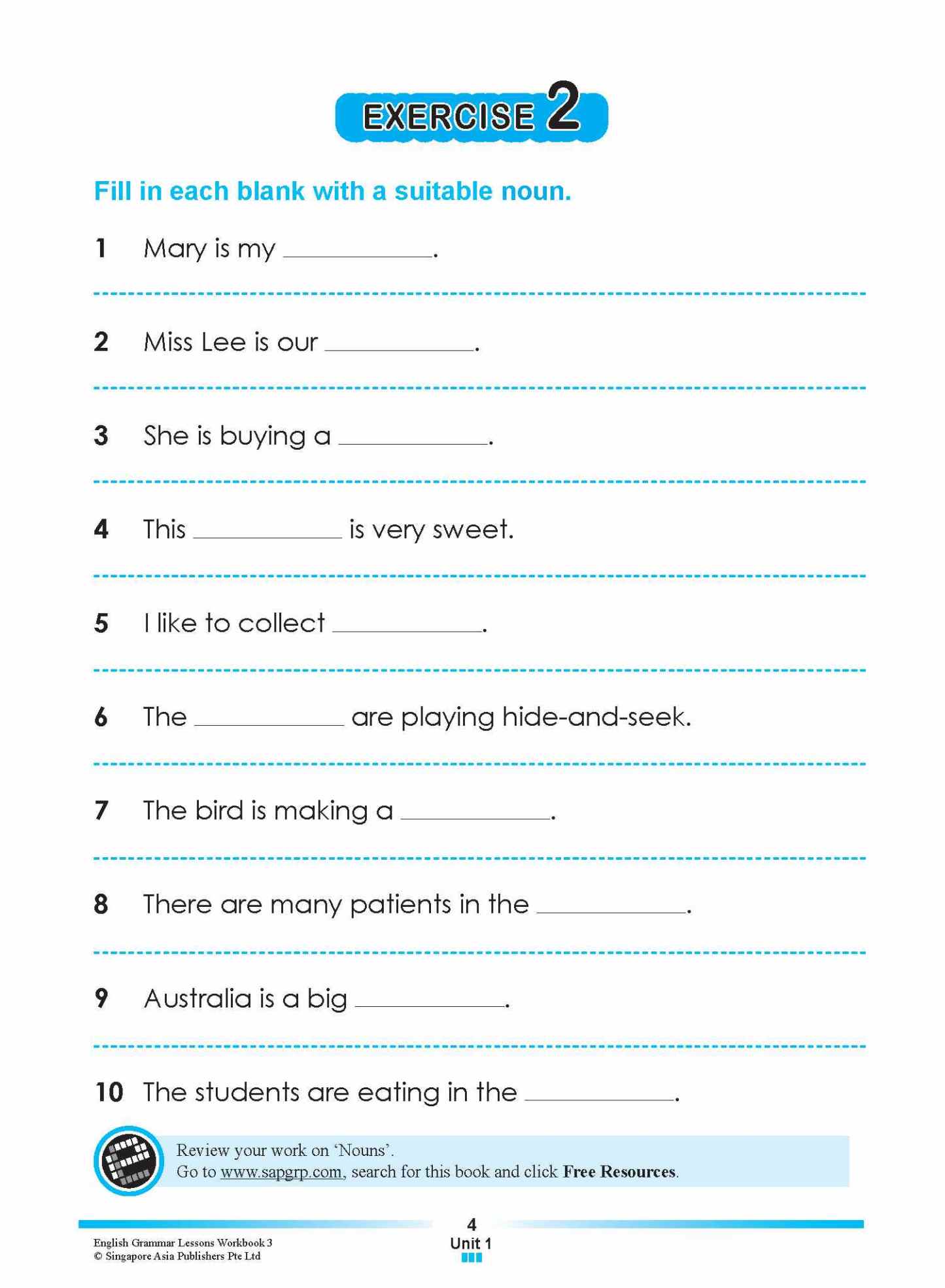 ENGLISH GRAMMAR LESSONS Workbook 3