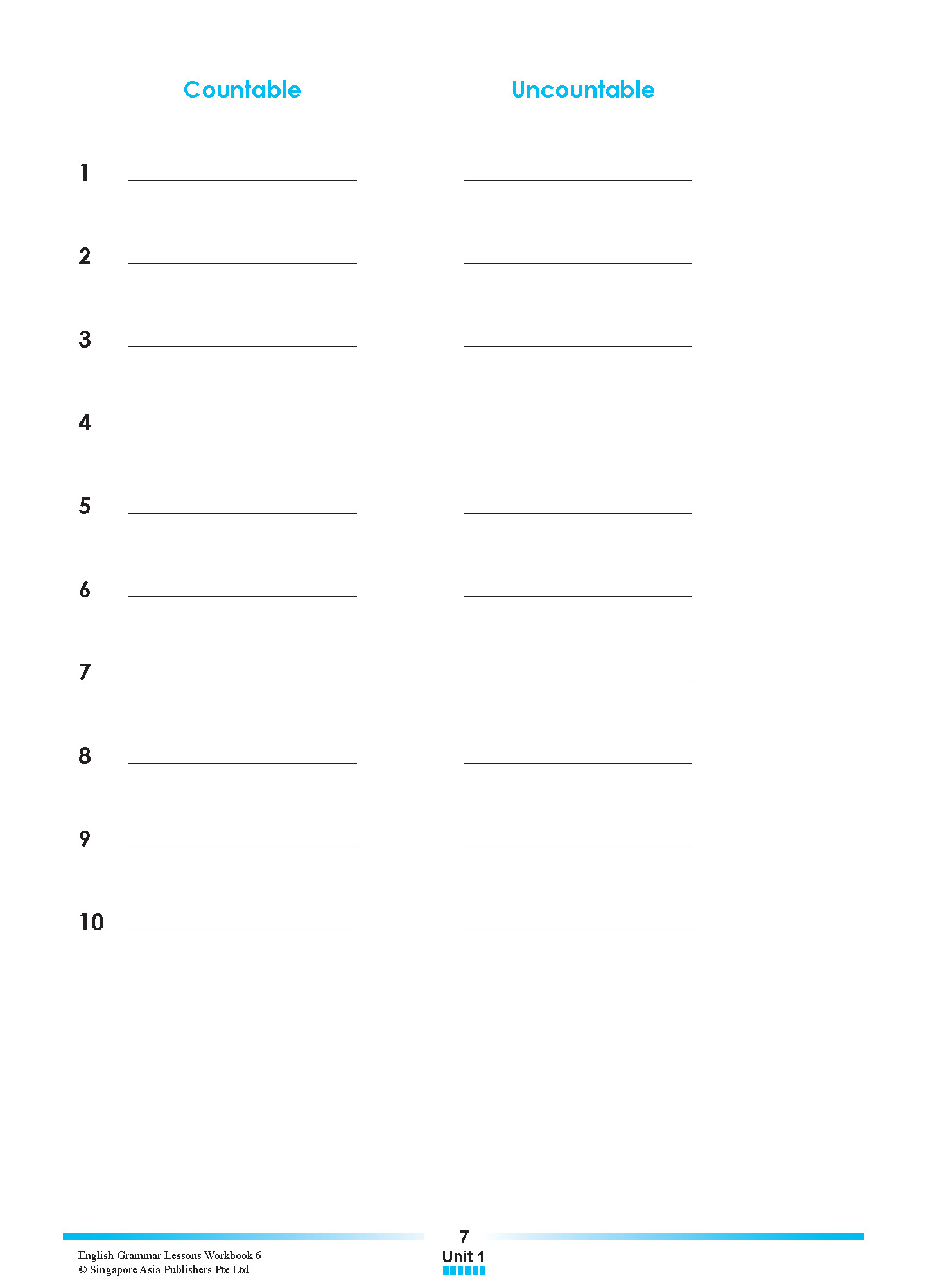 ENGLISH GRAMMAR LESSONS Workbook 6