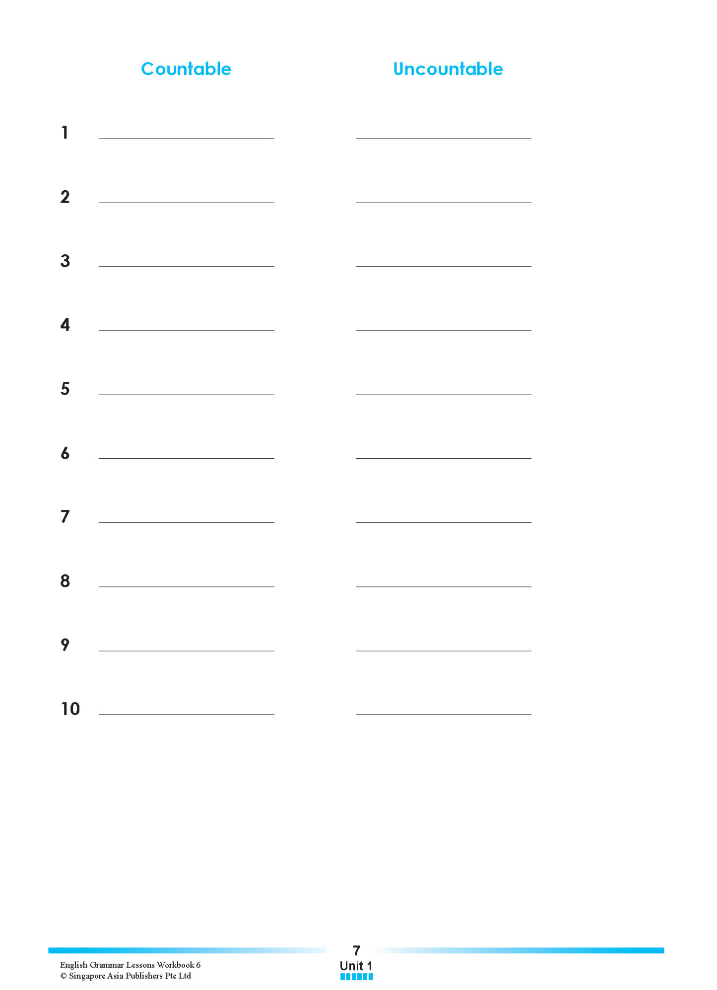 ENGLISH GRAMMAR LESSONS Workbook 6