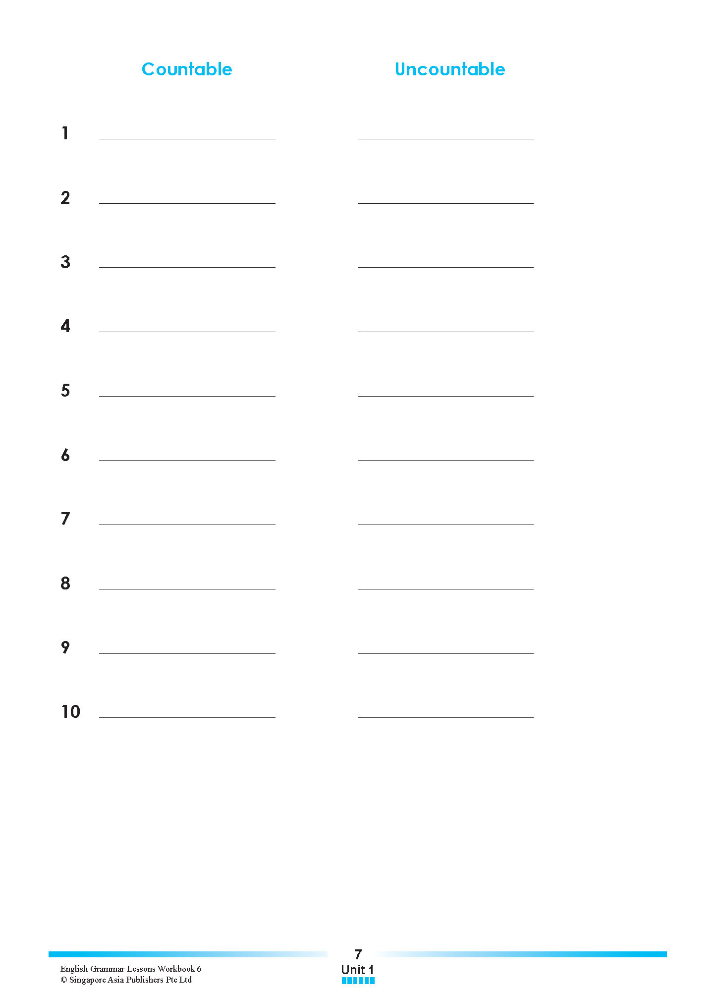 ENGLISH GRAMMAR LESSONS Workbook 6