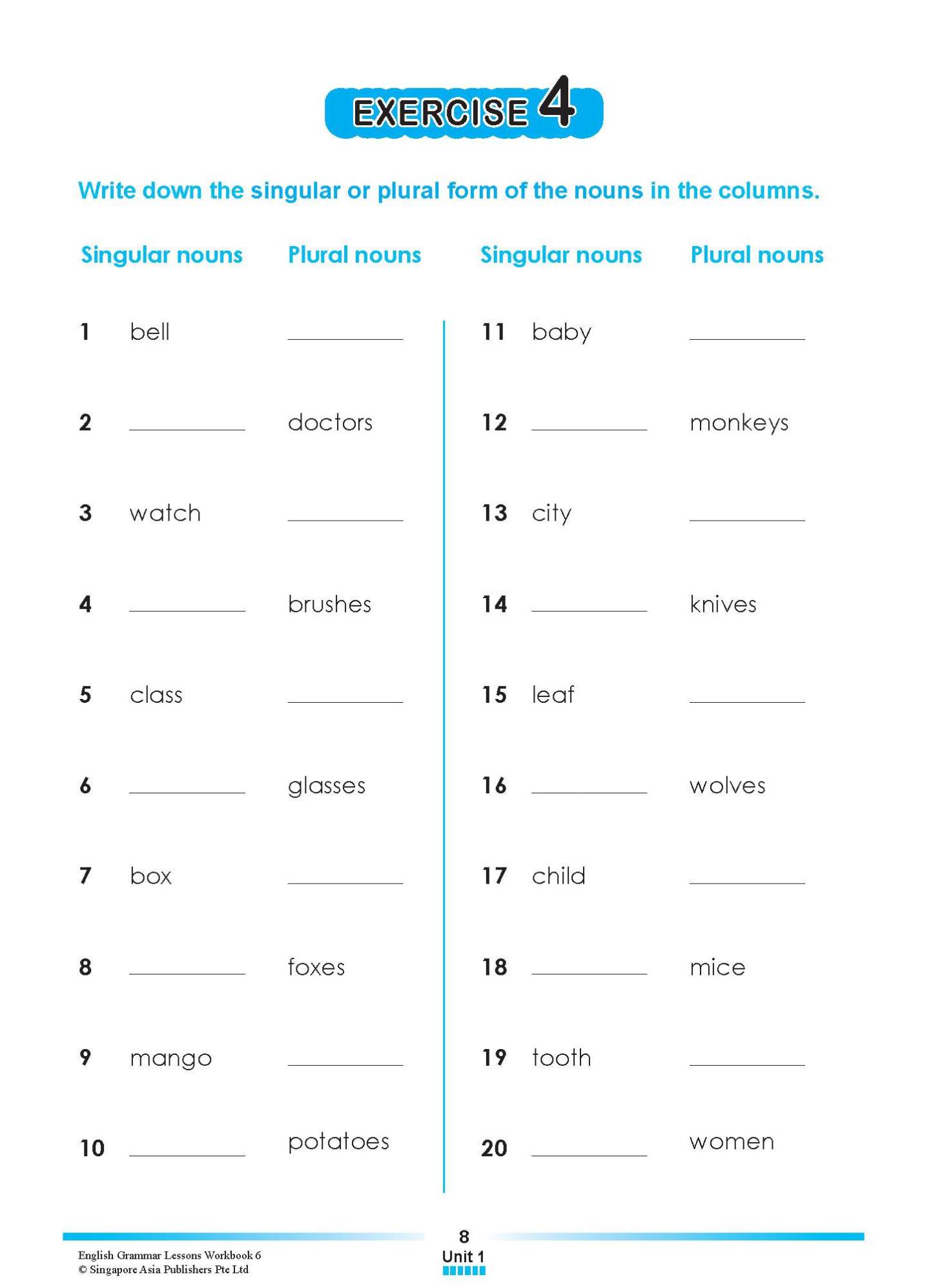 ENGLISH GRAMMAR LESSONS Workbook 6