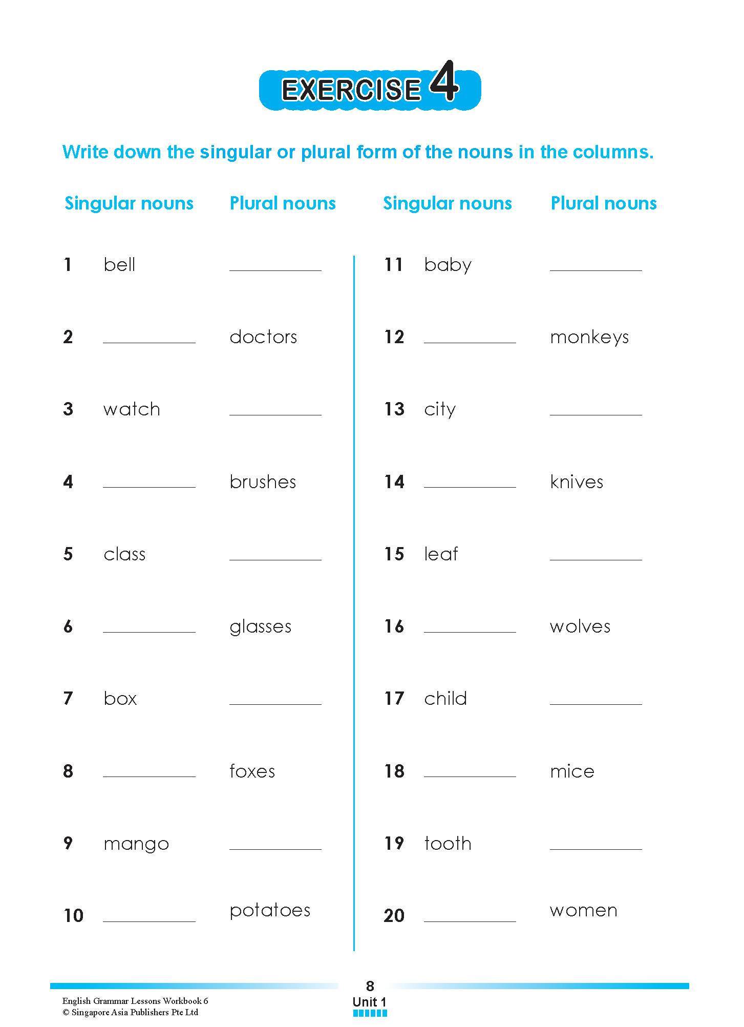 ENGLISH GRAMMAR LESSONS Workbook 6
