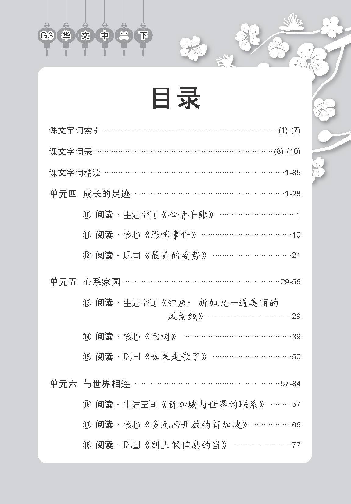 中学二年级 G3华文 课文字词手册 (二下) / A Handbook Of Vocabulary For Secondary 2B [G3 Chinese]