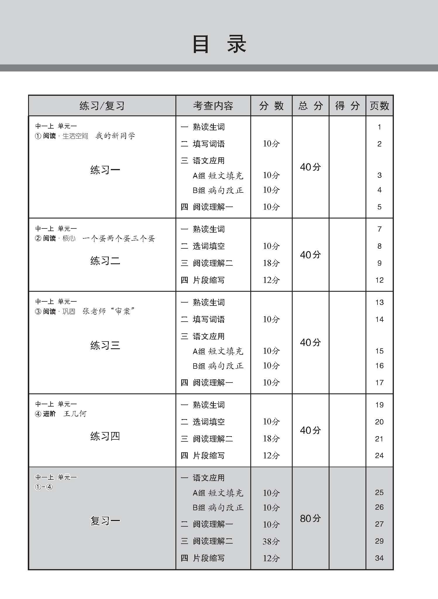 中学一年级高级华文每课必练 (一上) / Topical Lesson Practice For Secondary 1A [Higher Chinese]