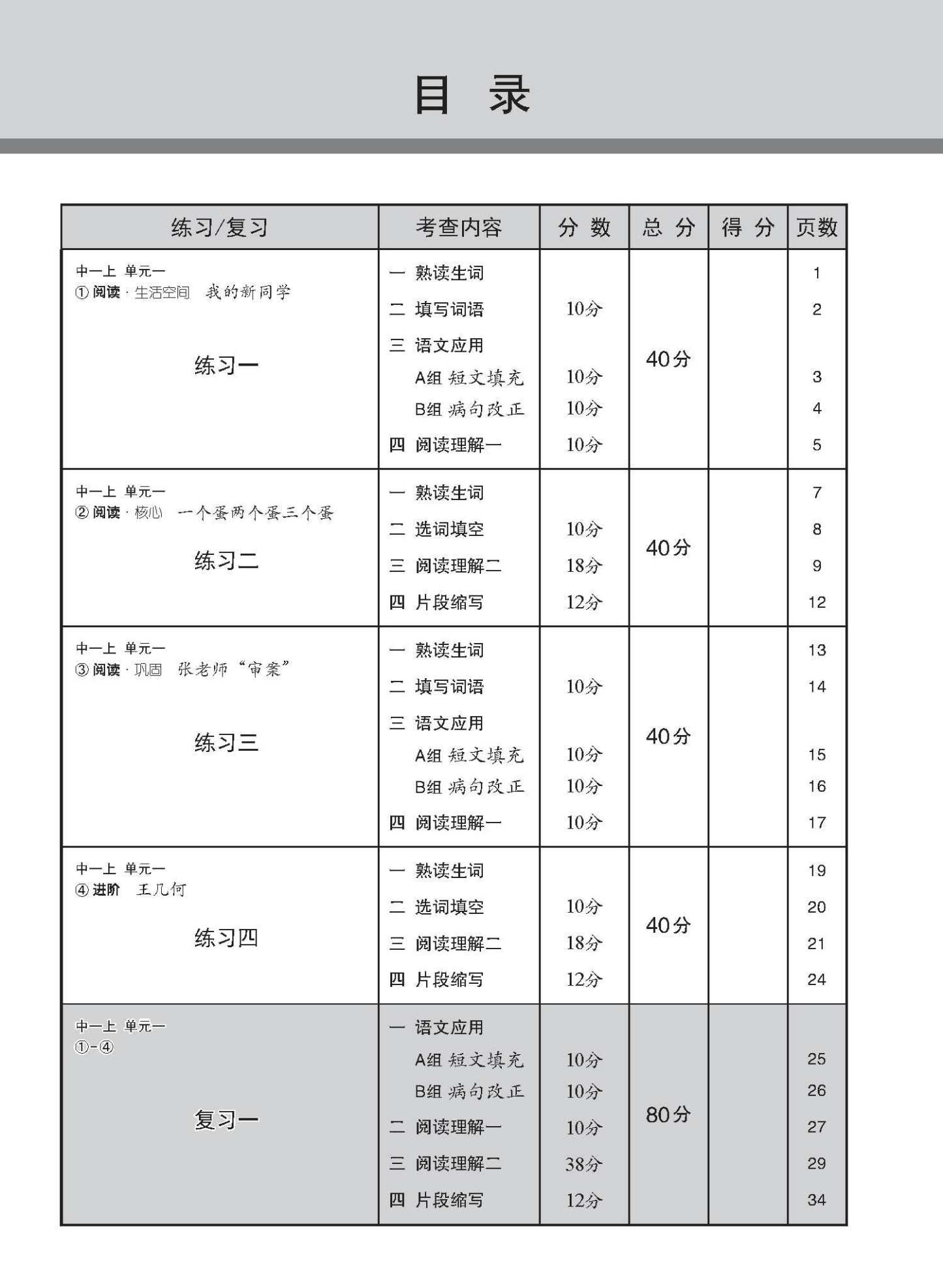 中学一年级高级华文每课必练 (一上) / Topical Lesson Practice For Secondary 1A [Higher Chinese]