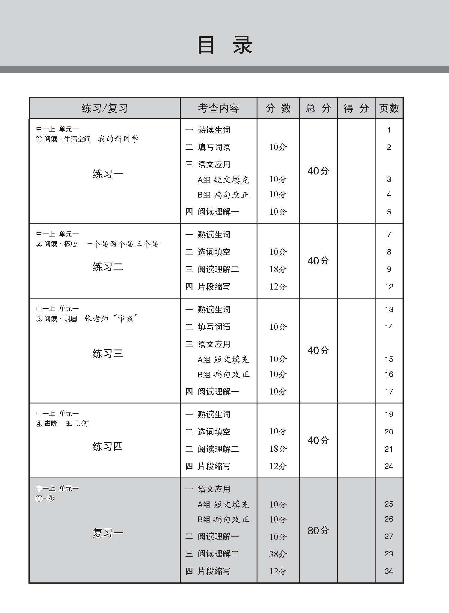 中学一年级高级华文每课必练 (一上) / Topical Lesson Practice For Secondary 1A [Higher Chinese]
