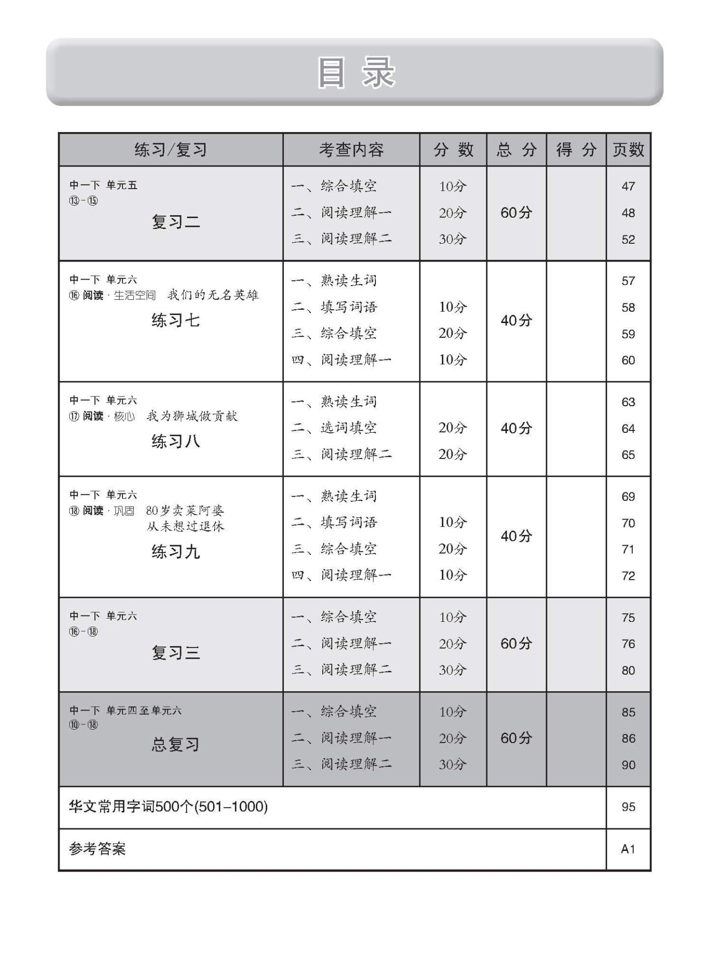 中学一年级 G2华文 每课必练 (一下) / Topical Lesson Practice For Secondary 1B [G2 Chinese]