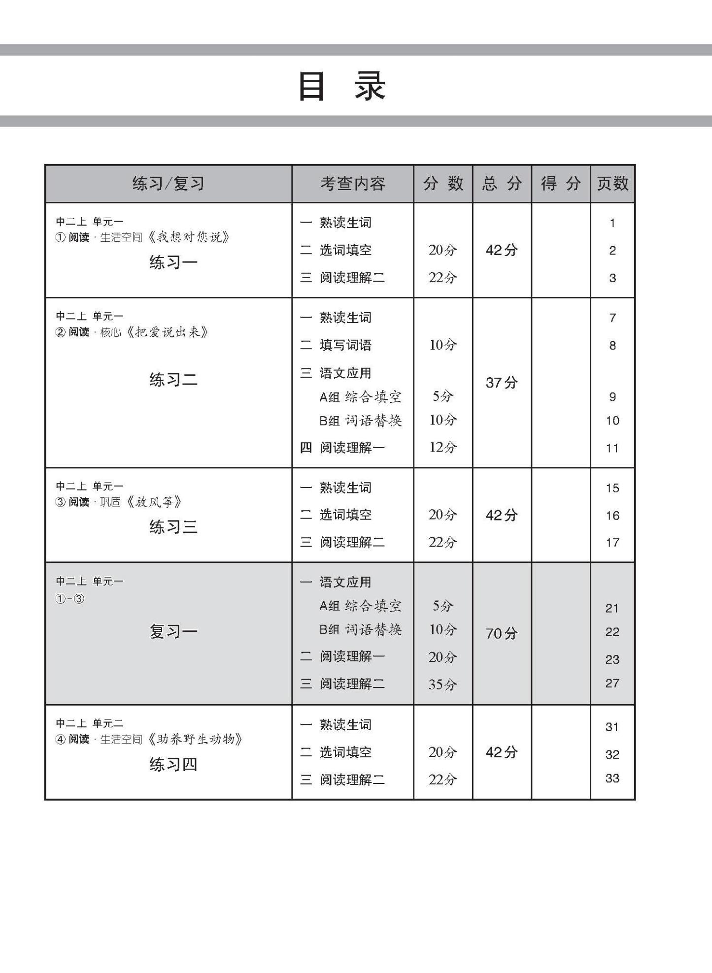 中学二年级G3华文每课必练 (二上) / Topical Lesson Practice For Secondary 2A [G3 Chinese]
