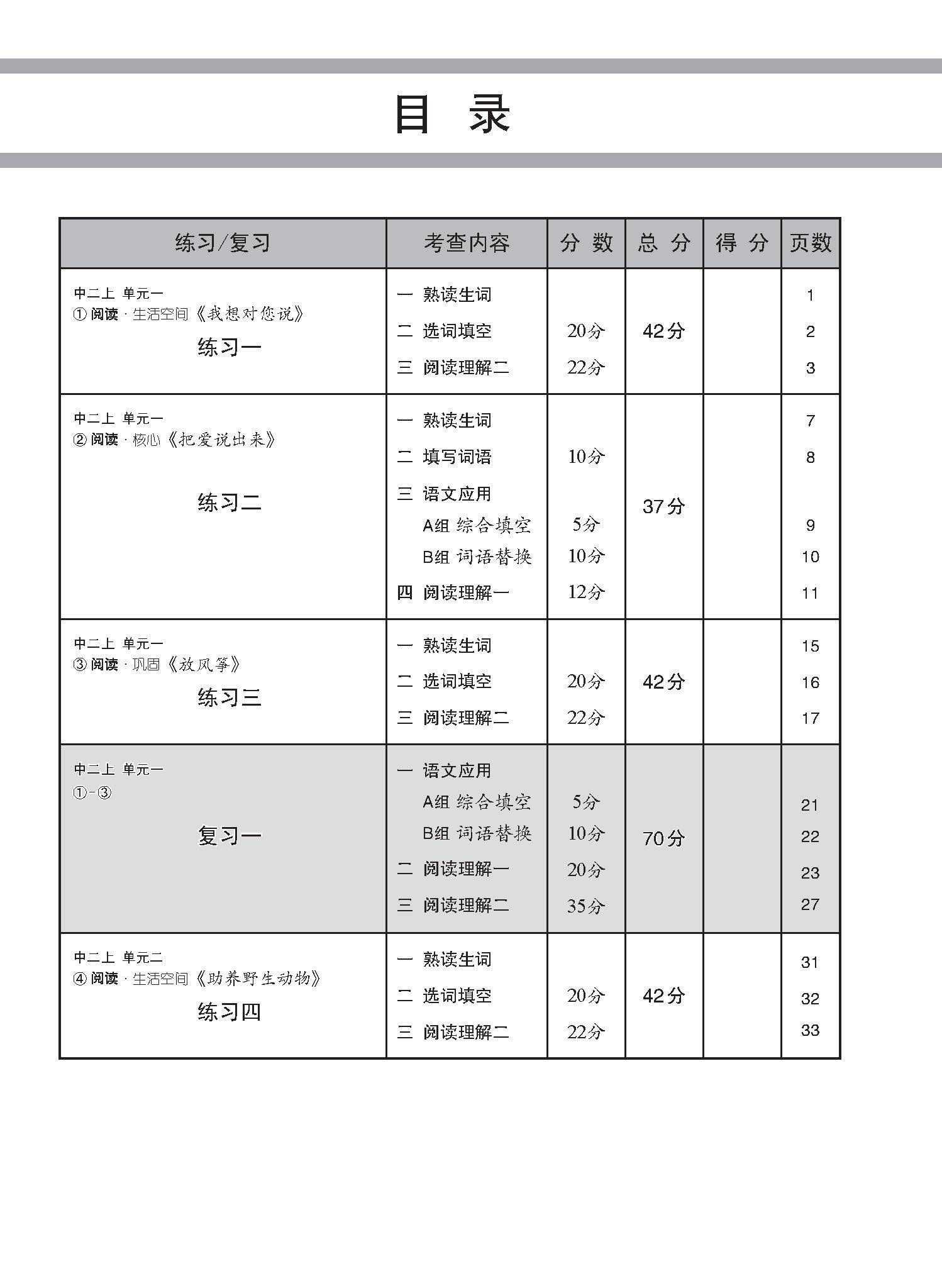 中学二年级G3华文每课必练 (二上) / Topical Lesson Practice For Secondary 2A [G3 Chinese]