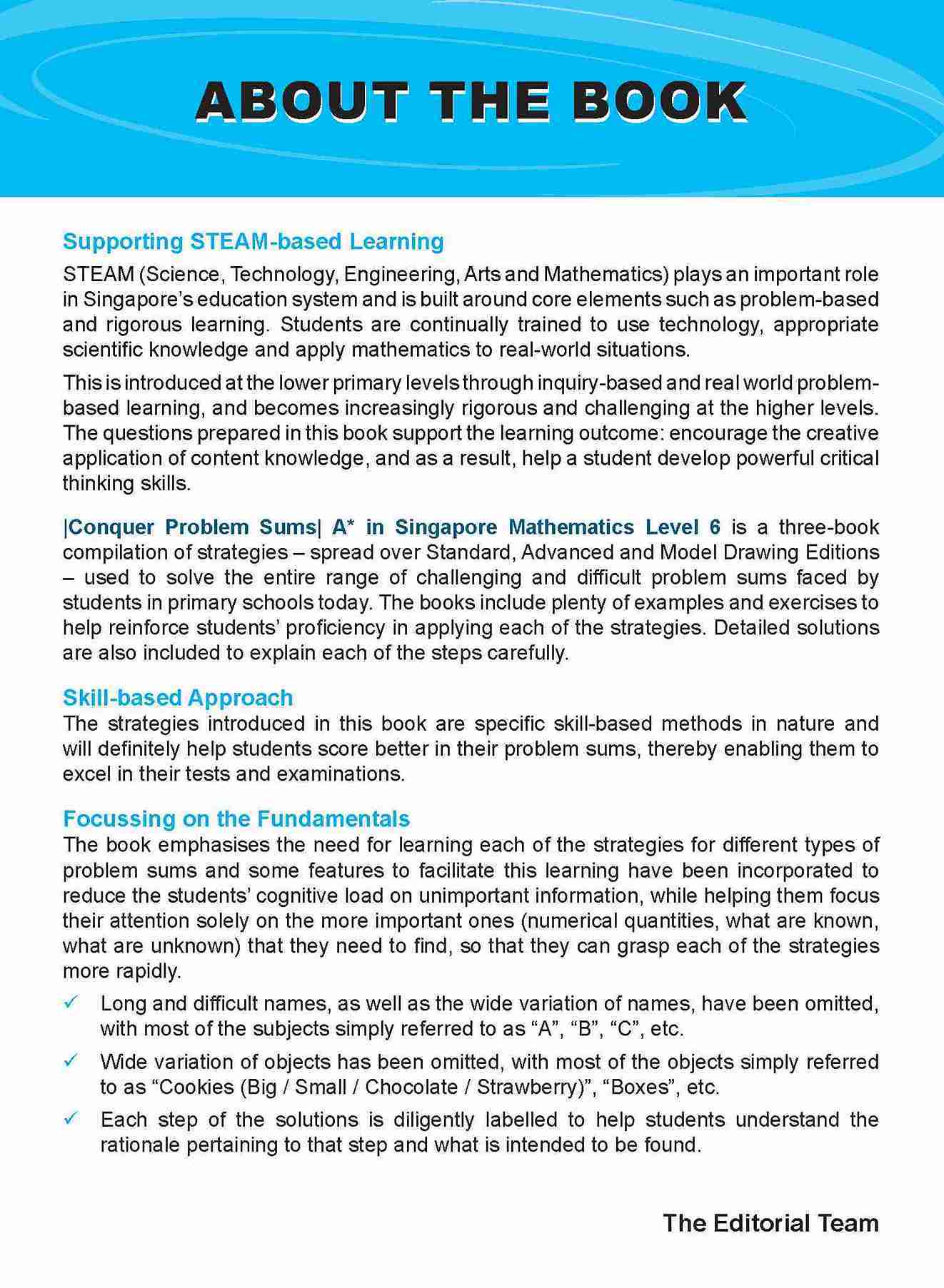 Conquer PROBLEM SUMS A* IN SINGAPORE MATHEMATICS (Standard Edition) LEVEL 6