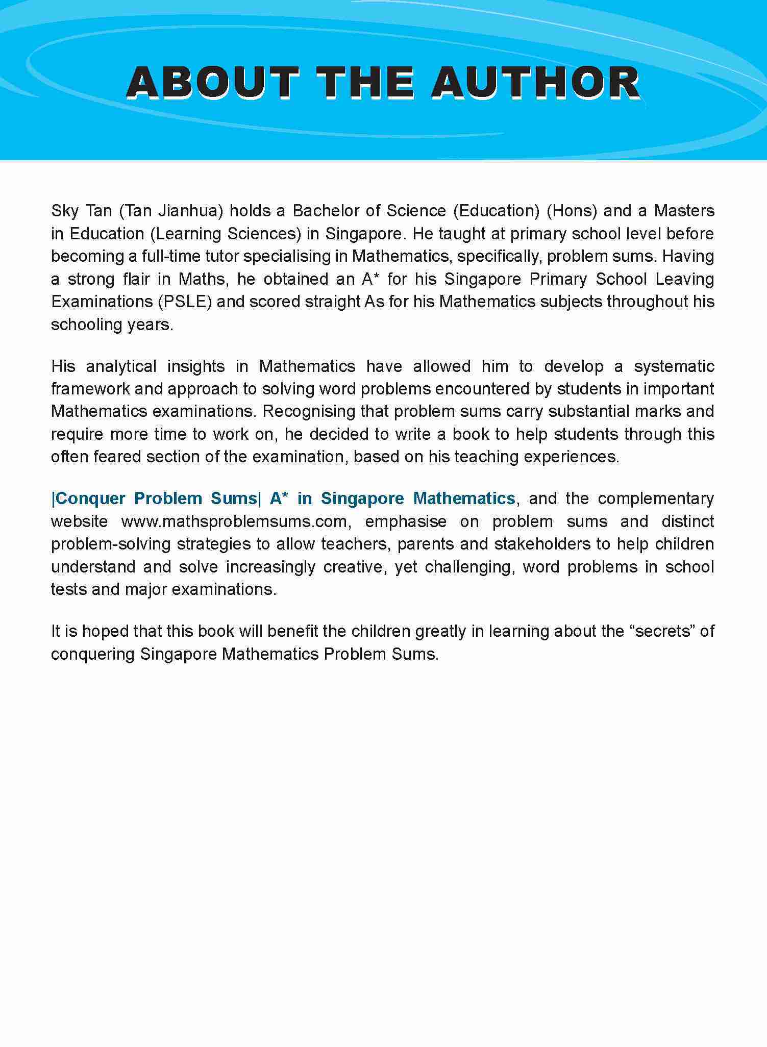 Conquer PROBLEM SUMS A* IN SINGAPORE MATHEMATICS (Standard Edition) LEVEL 6
