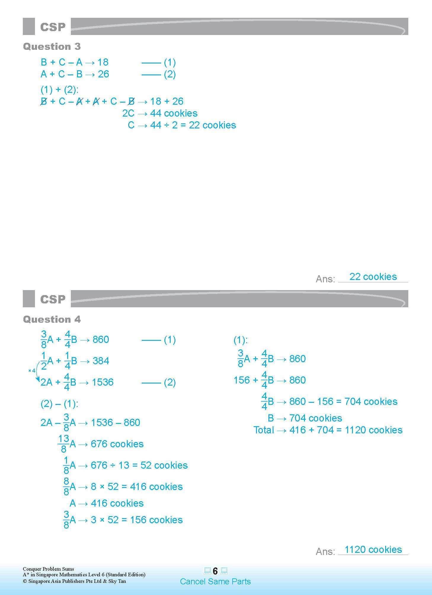 Conquer PROBLEM SUMS A* IN SINGAPORE MATHEMATICS (Standard Edition) LEVEL 6