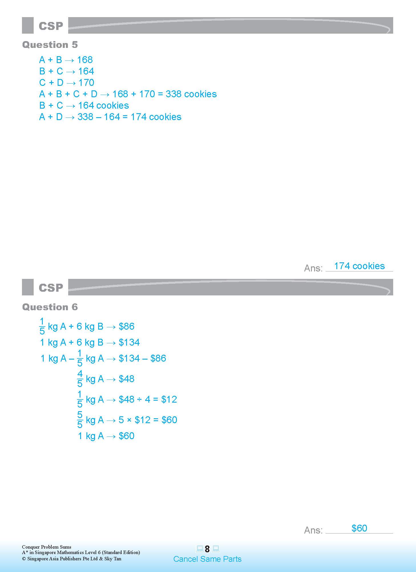 Conquer PROBLEM SUMS A* IN SINGAPORE MATHEMATICS (Standard Edition) LEVEL 6
