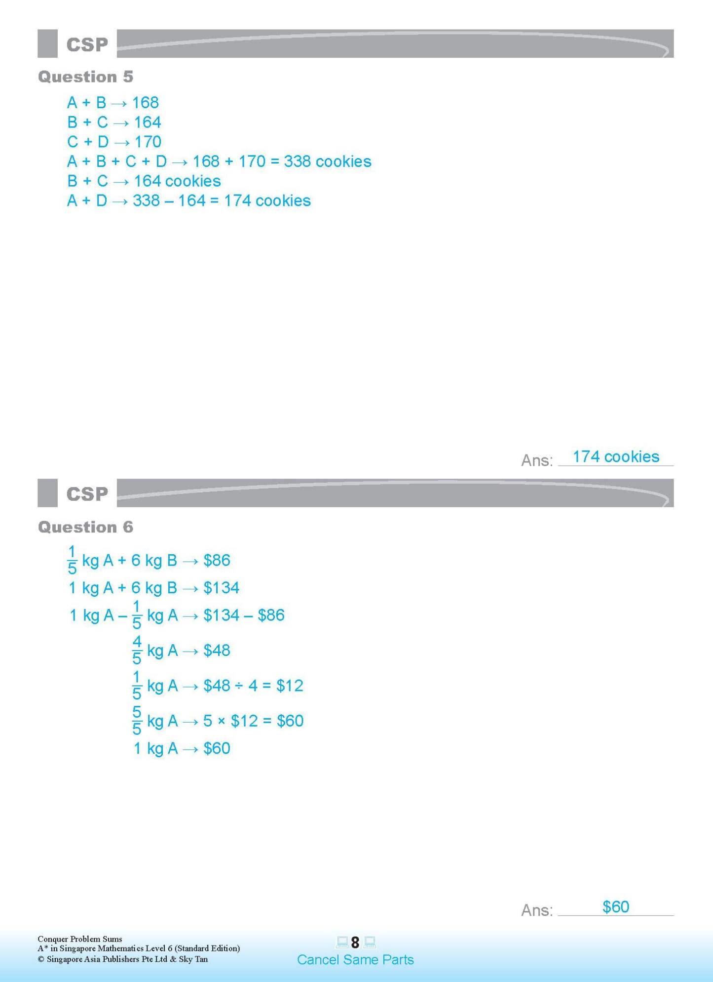 Conquer PROBLEM SUMS A* IN SINGAPORE MATHEMATICS (Standard Edition) LEVEL 6