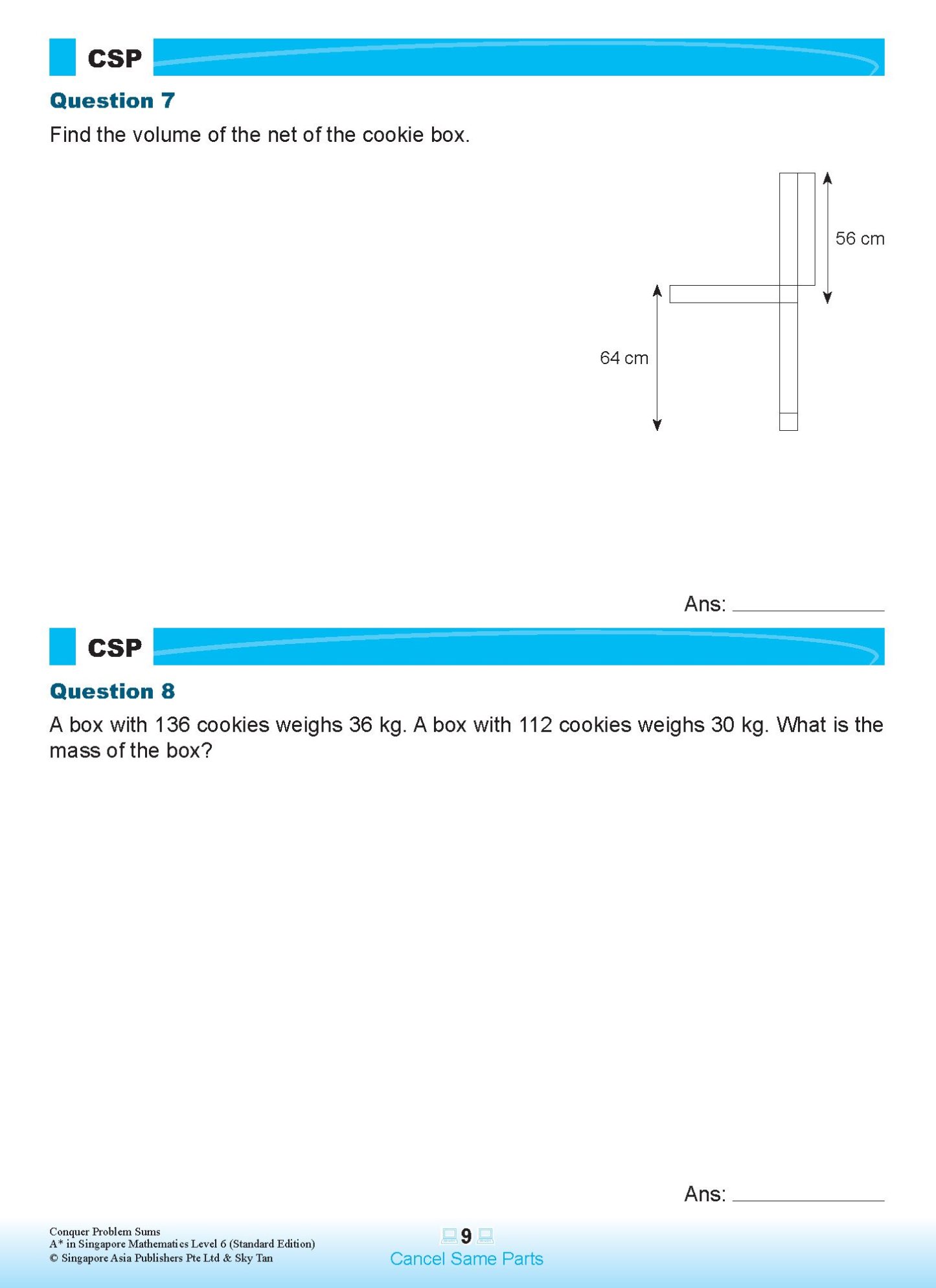Conquer PROBLEM SUMS A* IN SINGAPORE MATHEMATICS (Standard Edition) LEVEL 6