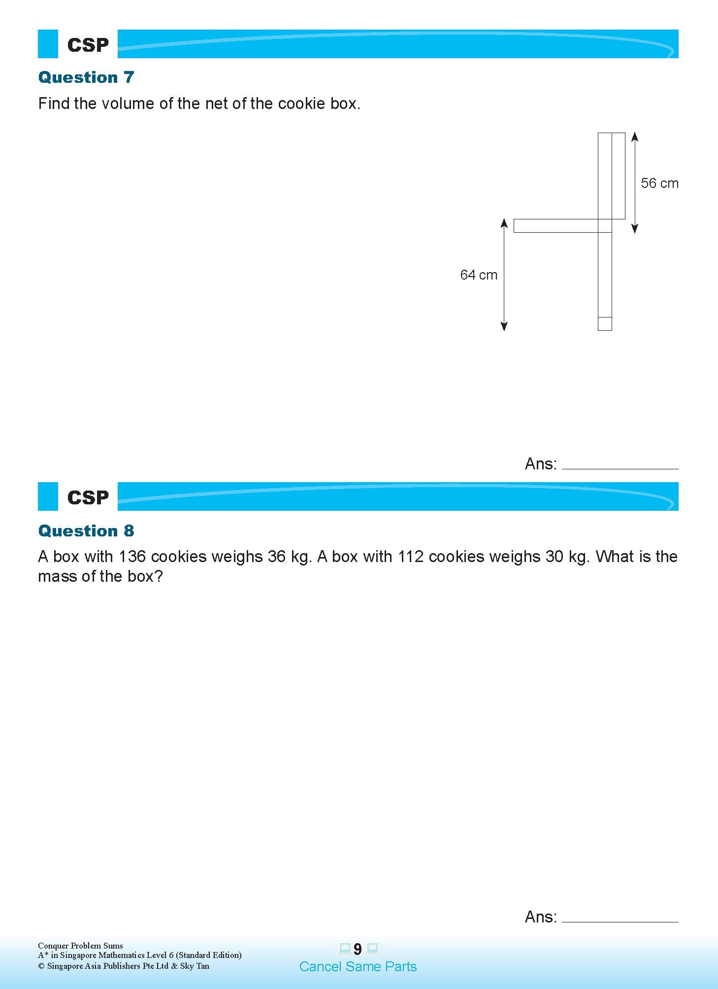 Conquer PROBLEM SUMS A* IN SINGAPORE MATHEMATICS (Standard Edition) LEVEL 6