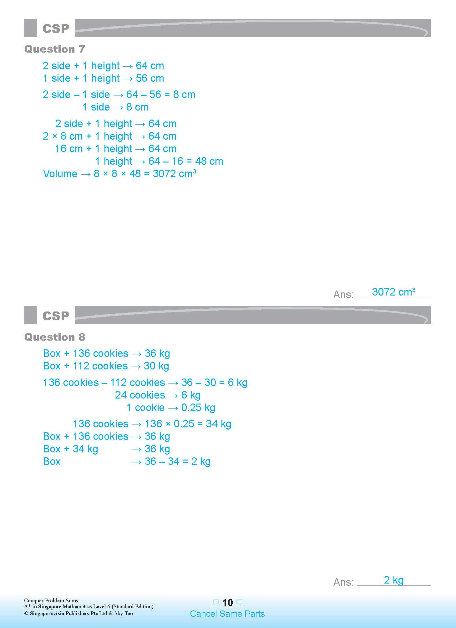 Conquer PROBLEM SUMS A* IN SINGAPORE MATHEMATICS (Standard Edition) LEVEL 6