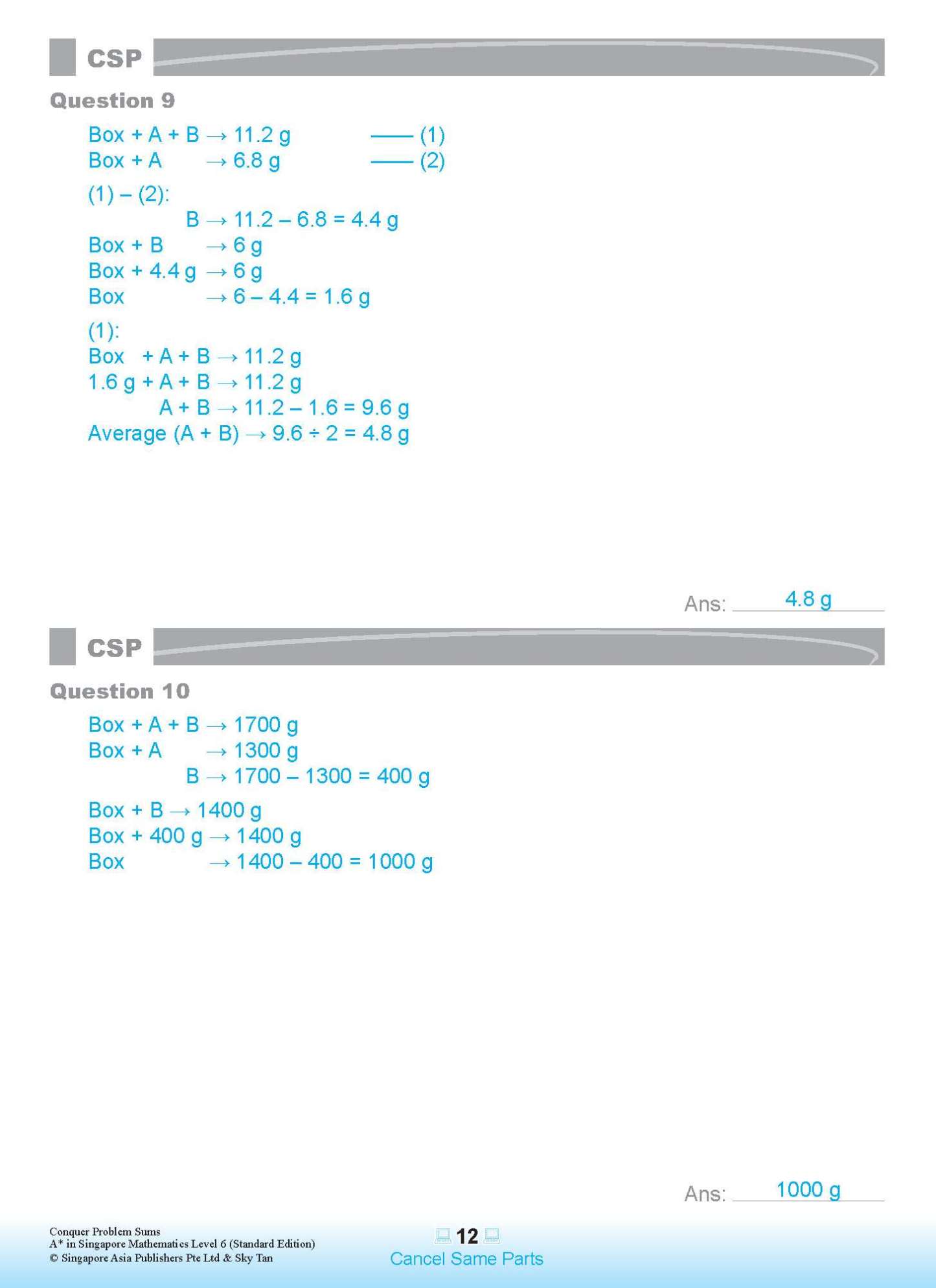Conquer PROBLEM SUMS A* IN SINGAPORE MATHEMATICS (Standard Edition) LEVEL 6