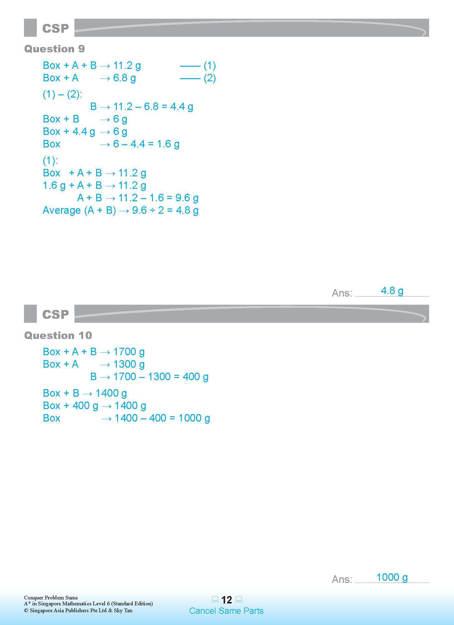 Conquer PROBLEM SUMS A* IN SINGAPORE MATHEMATICS (Standard Edition) LEVEL 6