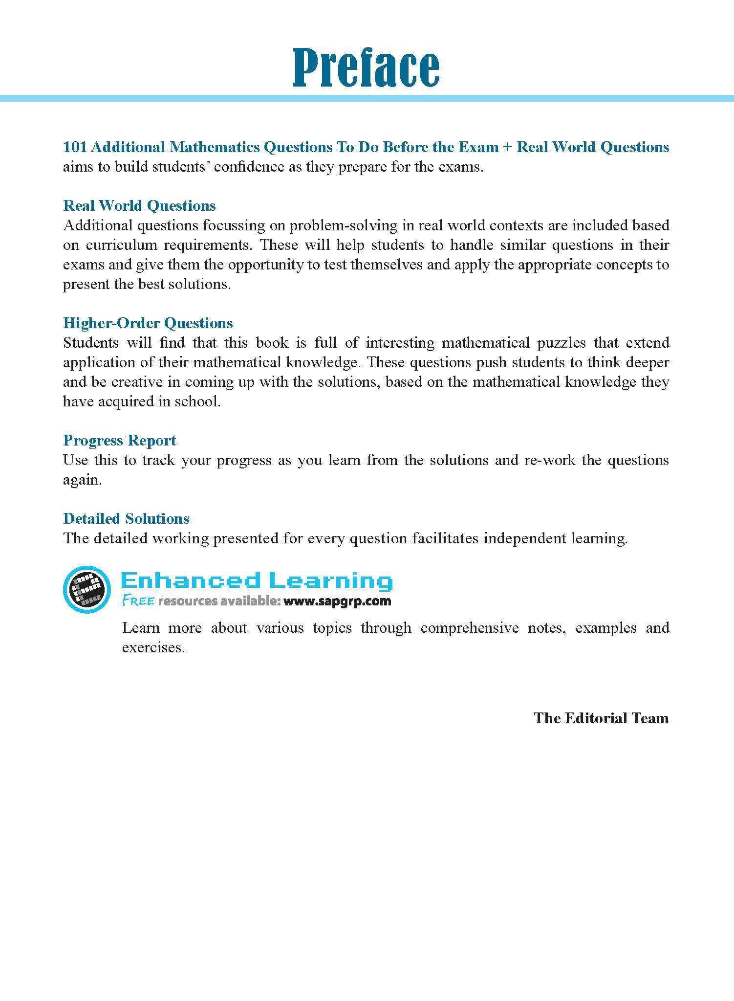 101 Additional Mathematics Questions To Do Before The Exam + Real World Questions Secondary 4