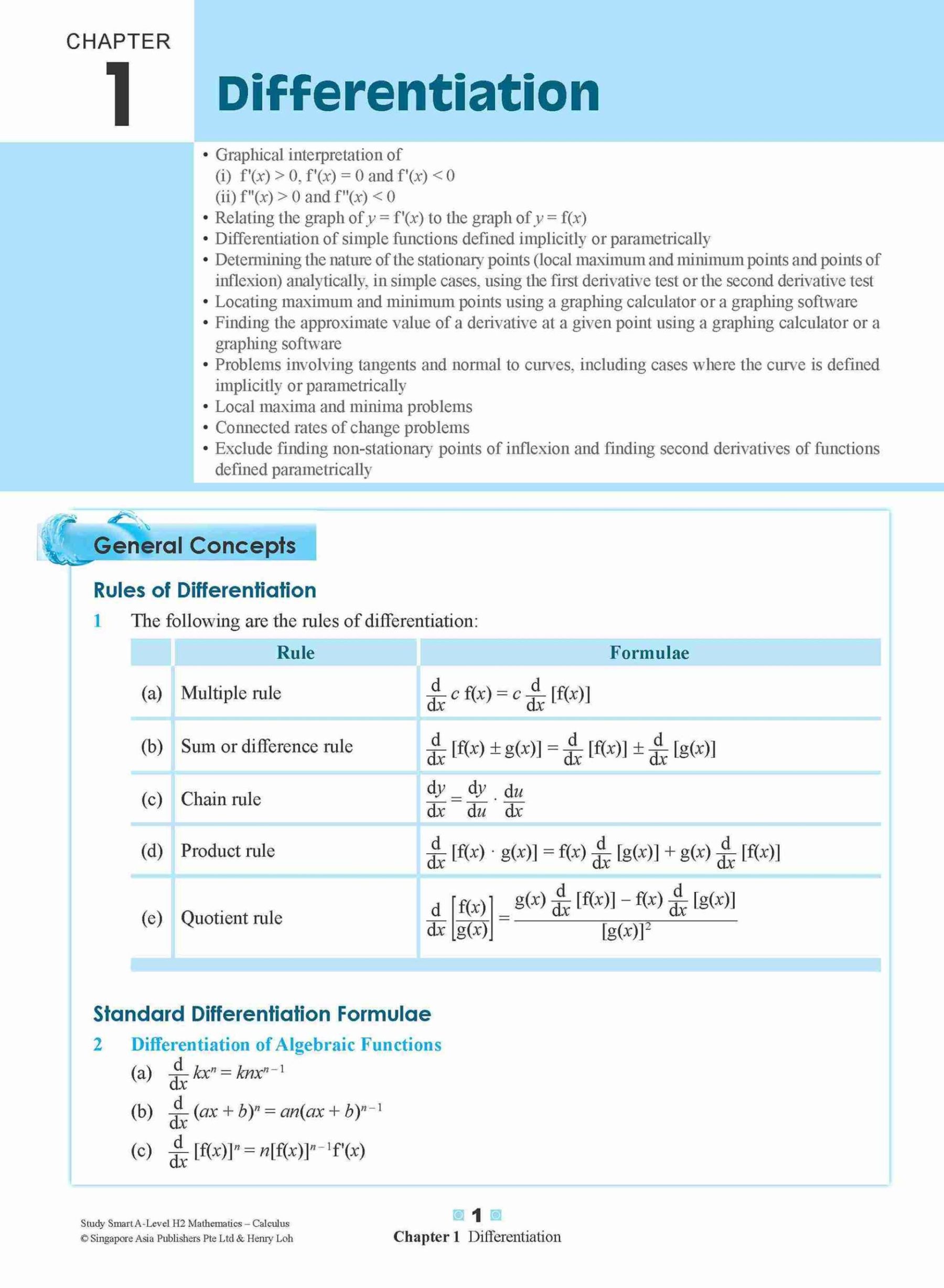 STUDY SMART A-Level H2 Mathematics Calculus
