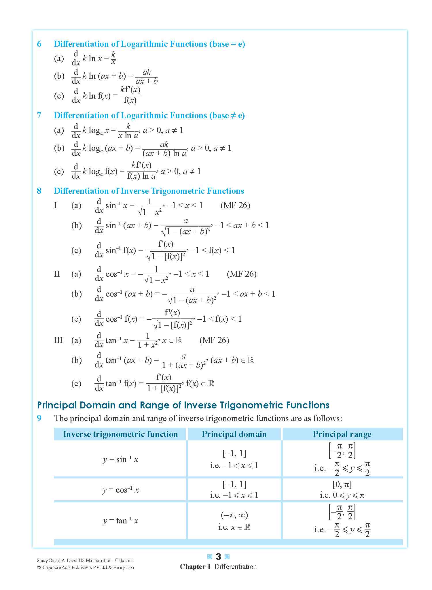 STUDY SMART A-Level H2 Mathematics Calculus