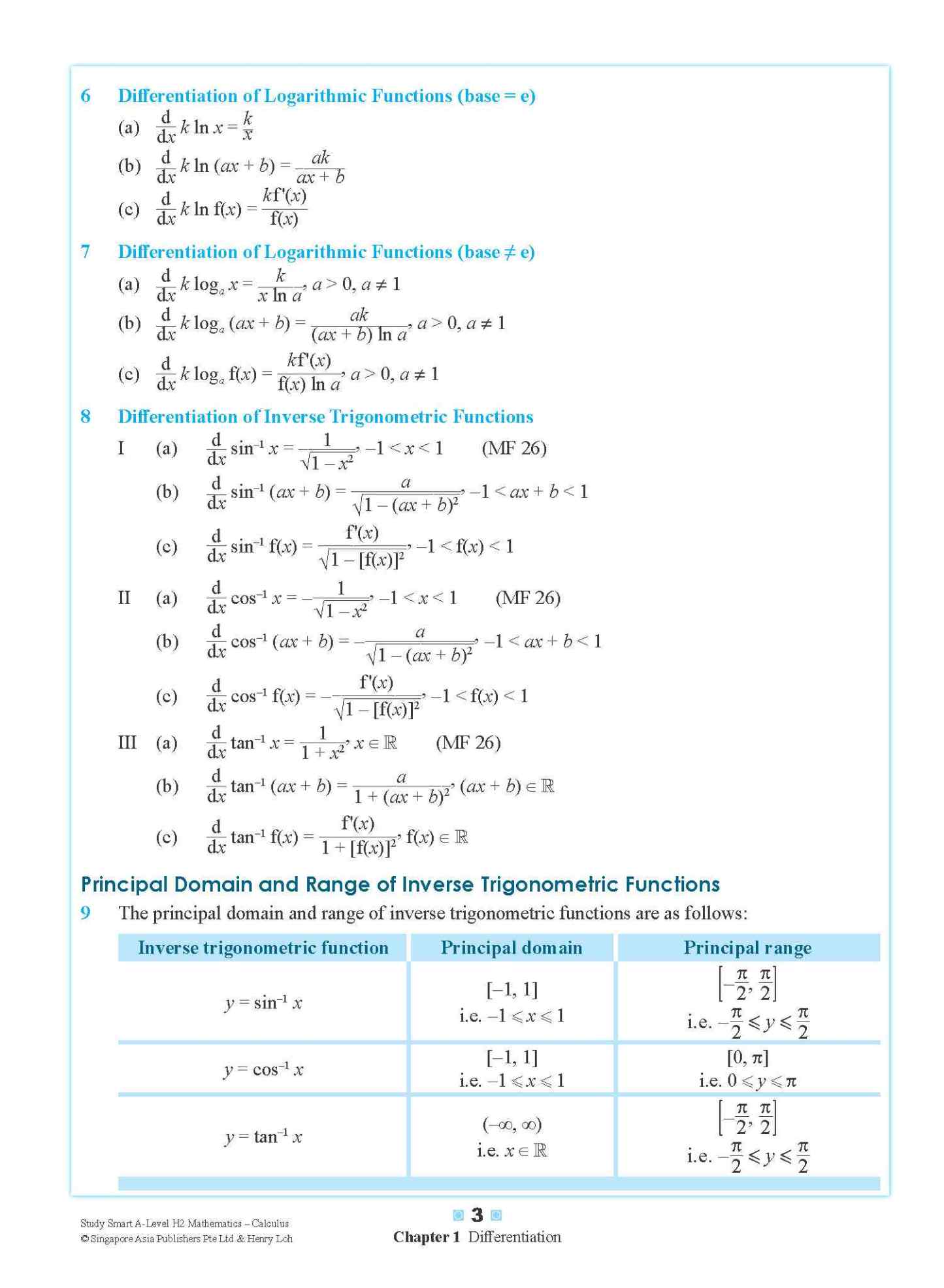 STUDY SMART A-Level H2 Mathematics Calculus