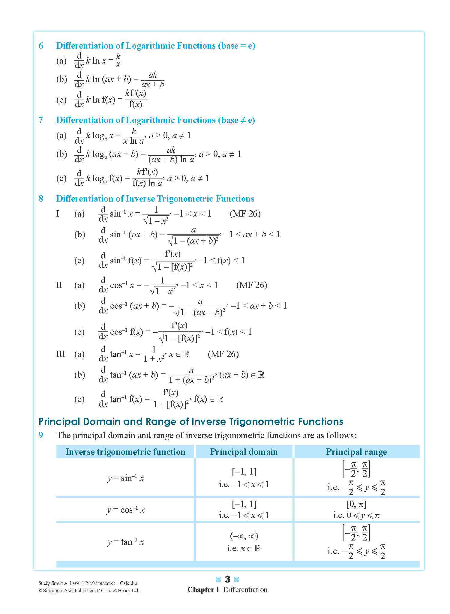 STUDY SMART A-Level H2 Mathematics Calculus
