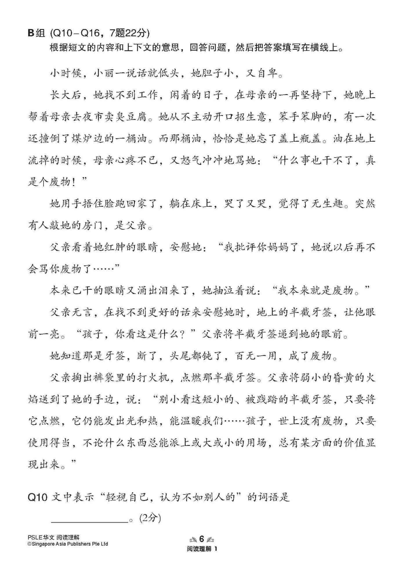 会考满分冲刺 PSLE华文阅读理解 / PSLE Chinese Reading Comprehension