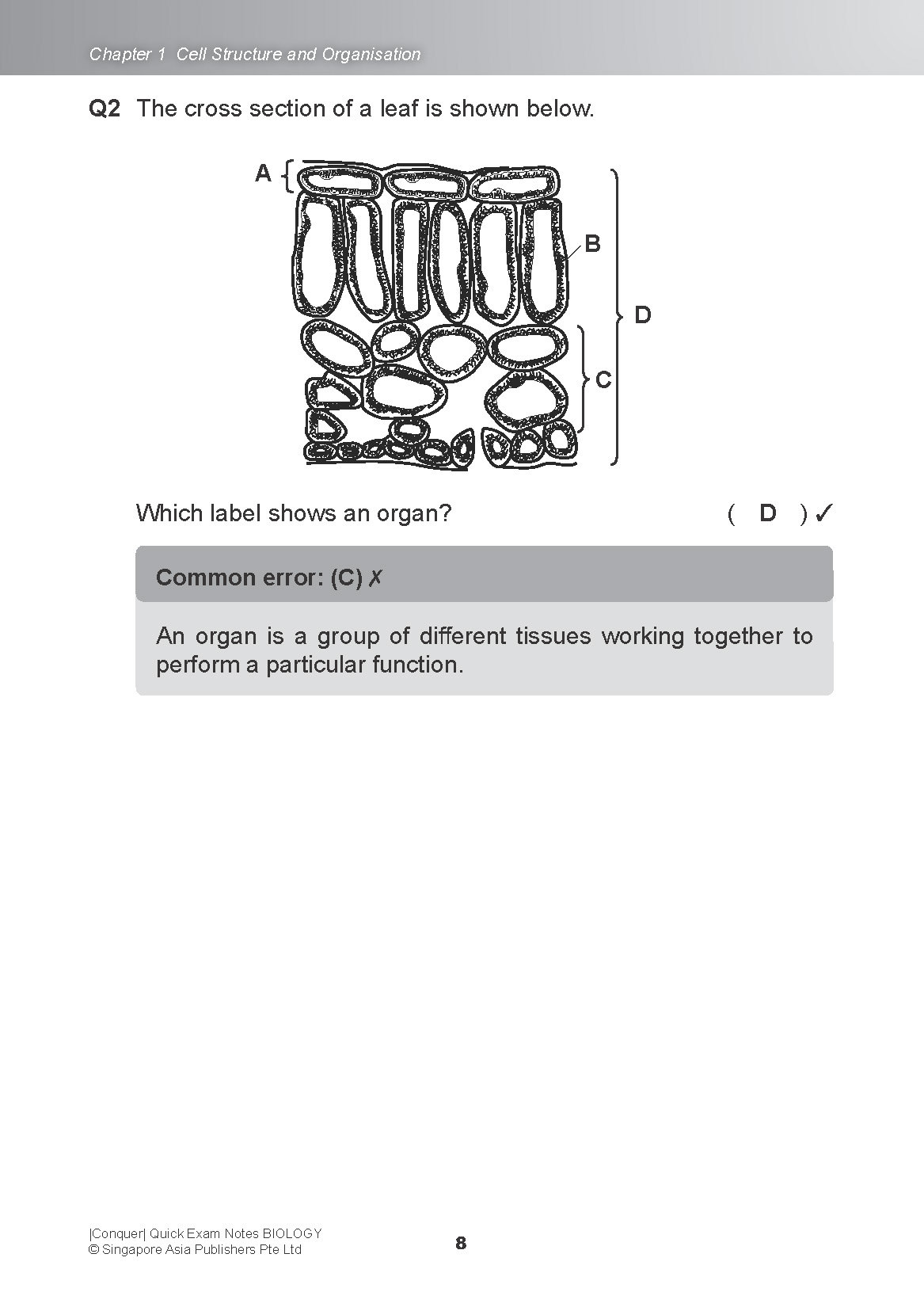 Conquer QUICK EXAM NOTES BIOLOGY