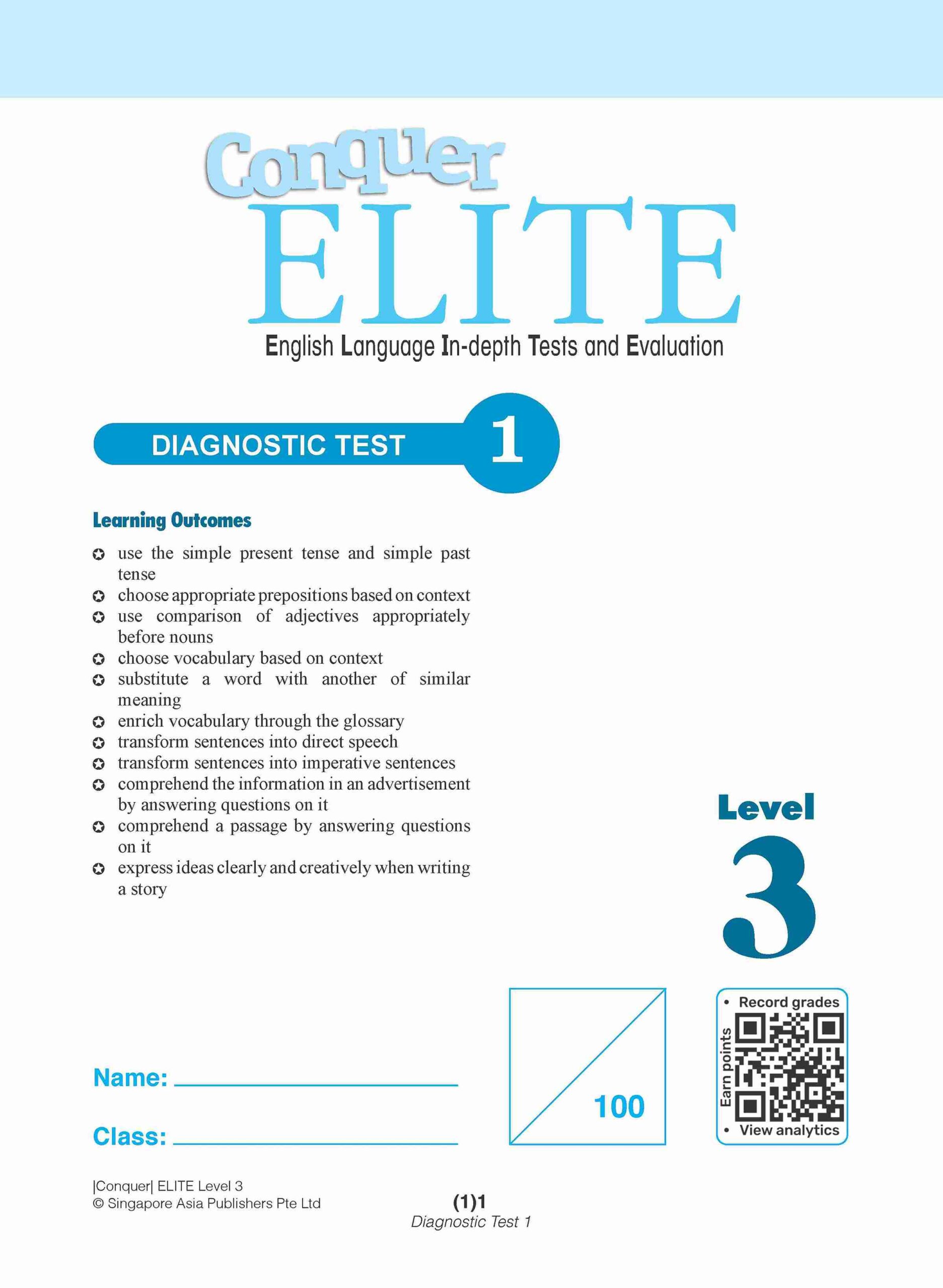 Conquer ELITE (English Language In-depth Tests and Evaluation) PRIMARY LEVEL 3