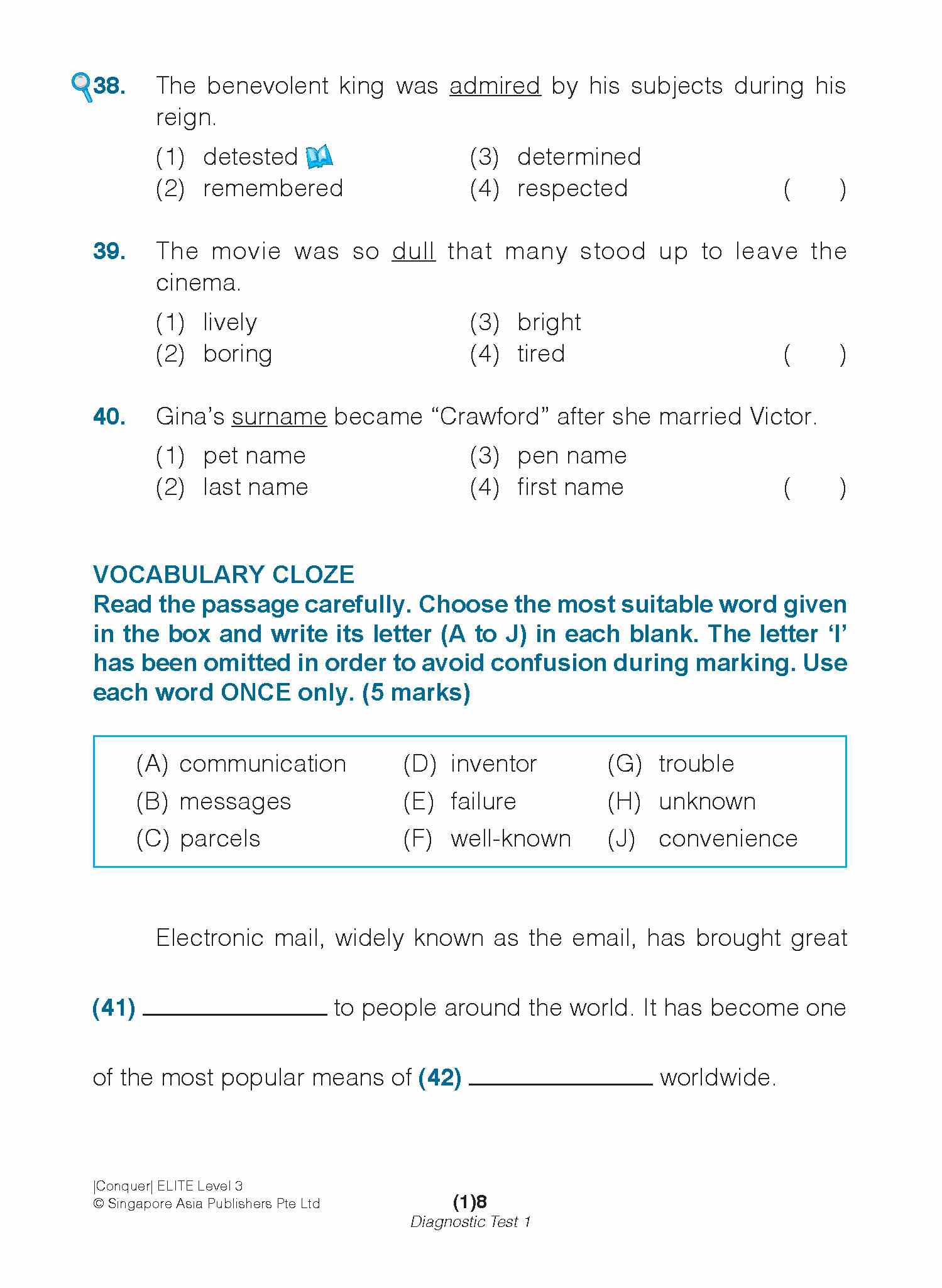 Conquer ELITE (English Language In-depth Tests and Evaluation) PRIMARY LEVEL 3