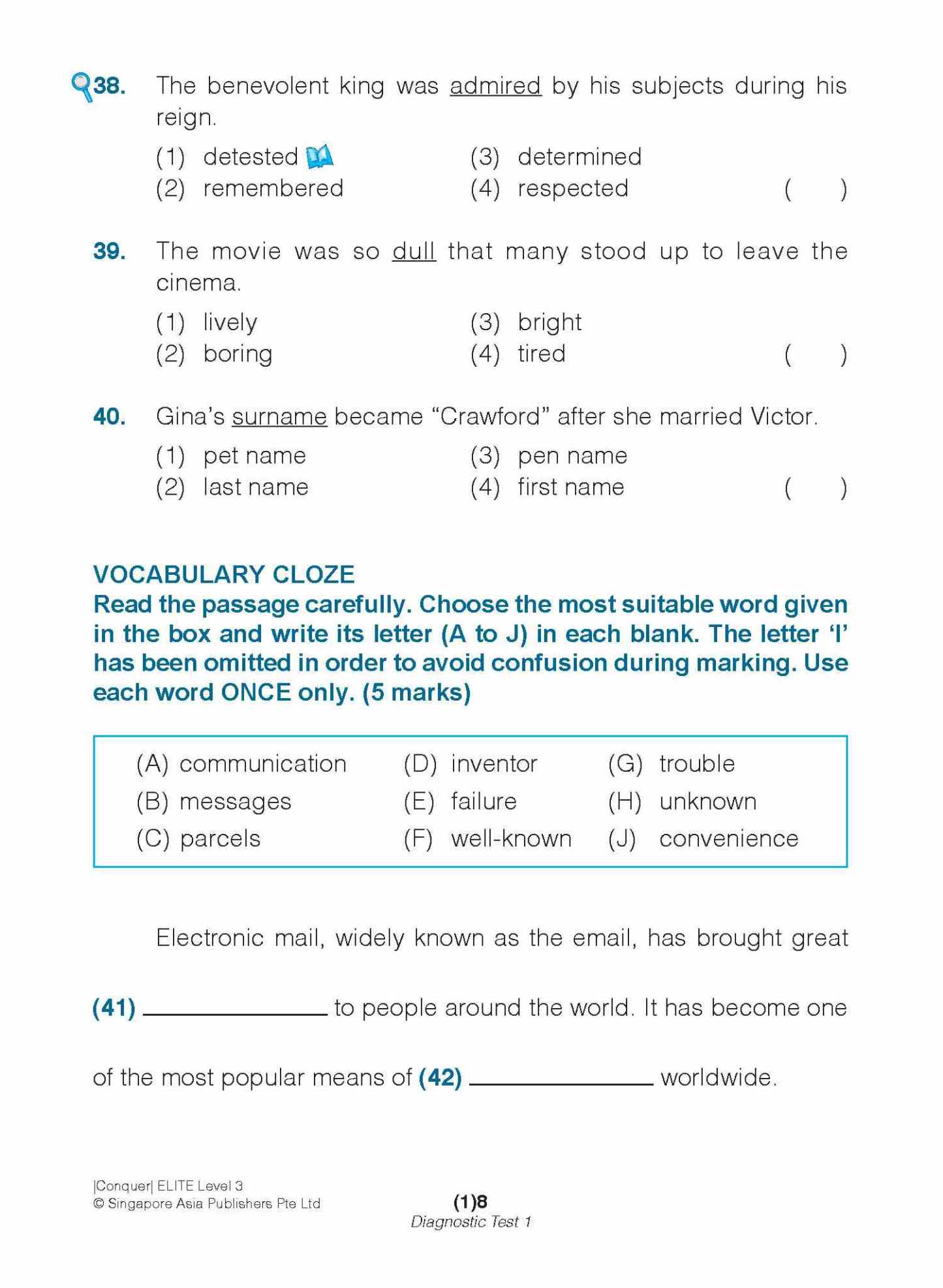 Conquer ELITE (English Language In-depth Tests and Evaluation) PRIMARY LEVEL 3