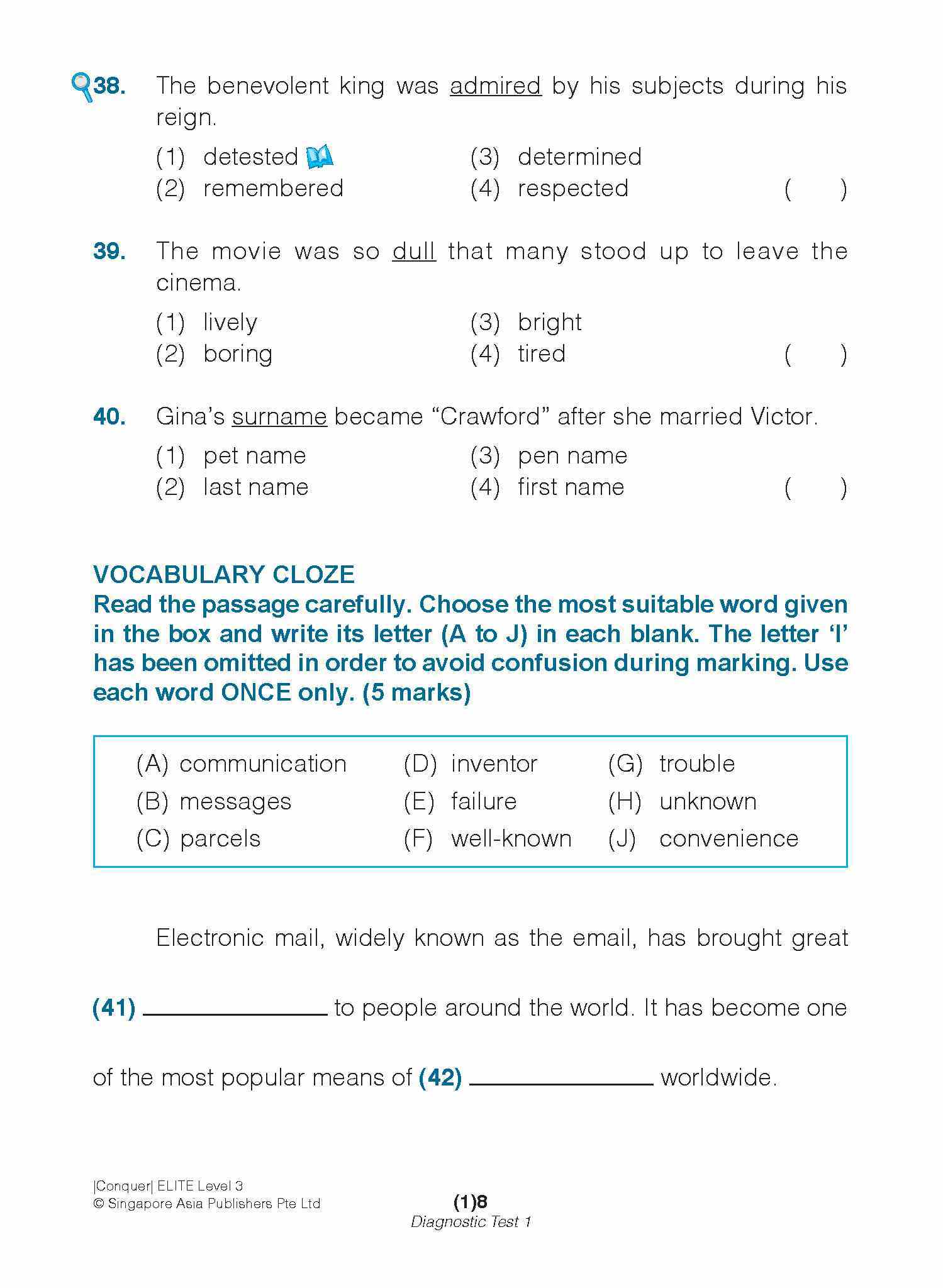 Conquer ELITE (English Language In-depth Tests and Evaluation) PRIMARY LEVEL 3