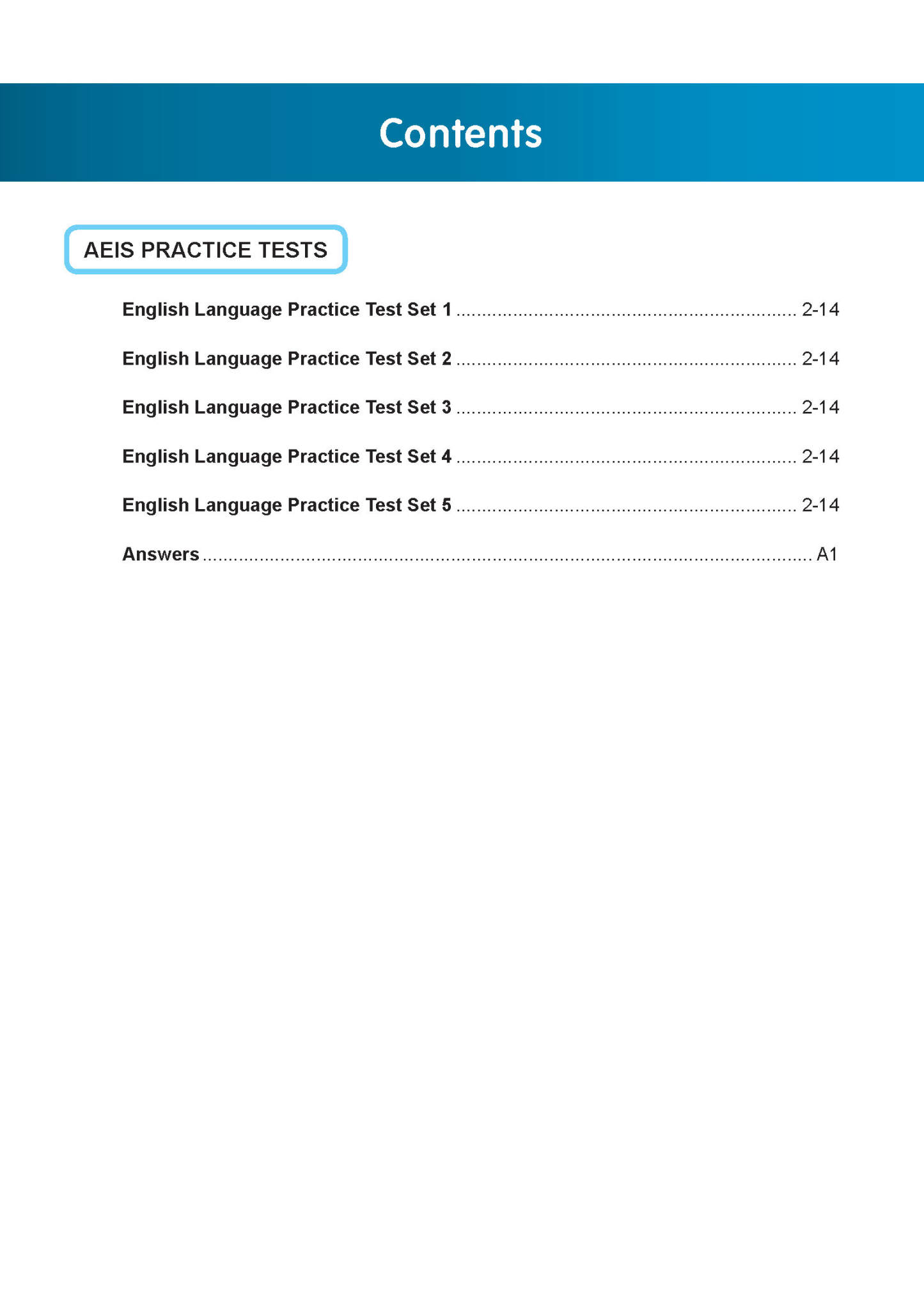 AEIS Practice Tests ENGLISH – Secondary 1 (12 to 14+ Years)