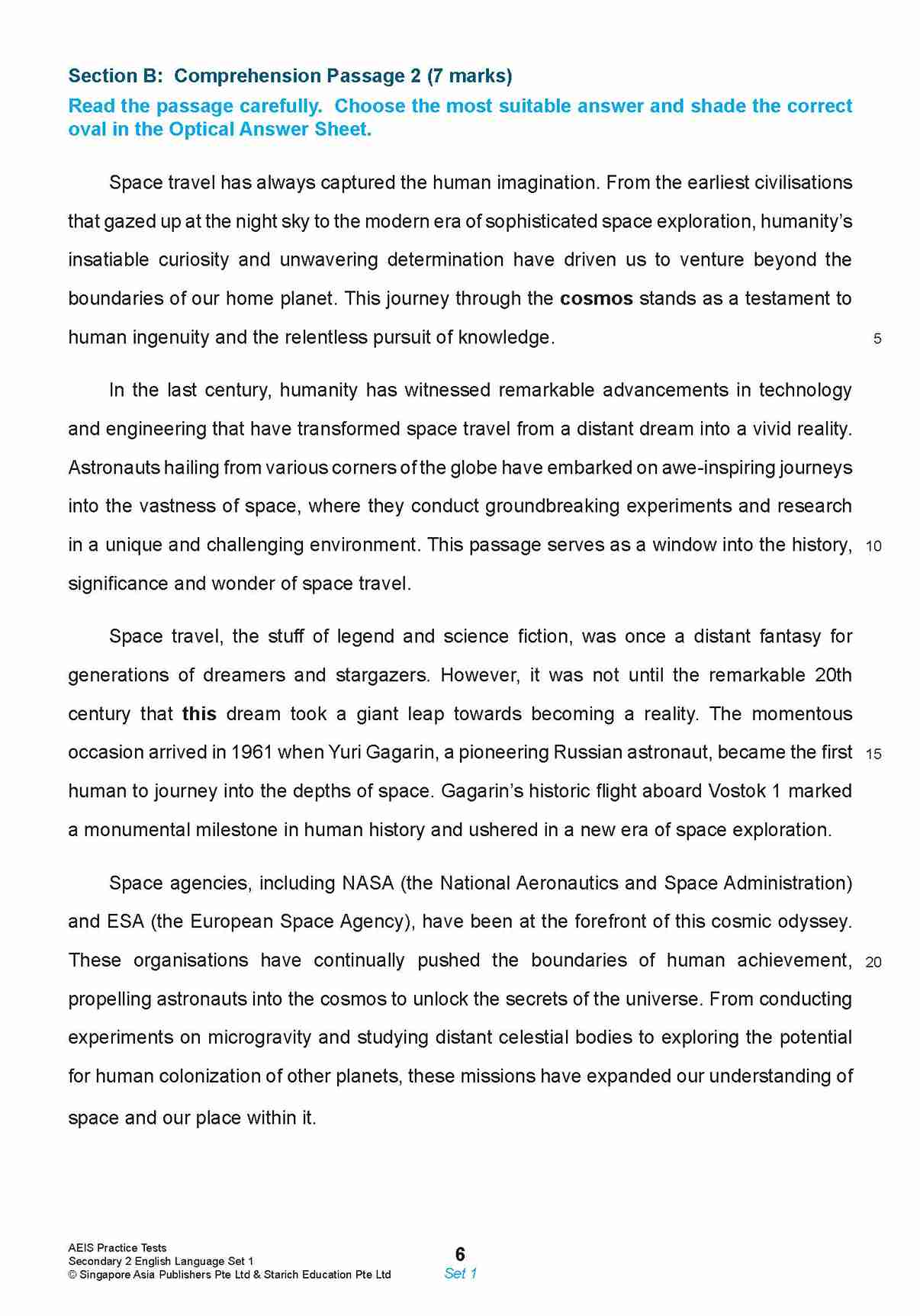 AEIS Practice Tests ENGLISH – Secondary 2 (13 to 15+ Years)