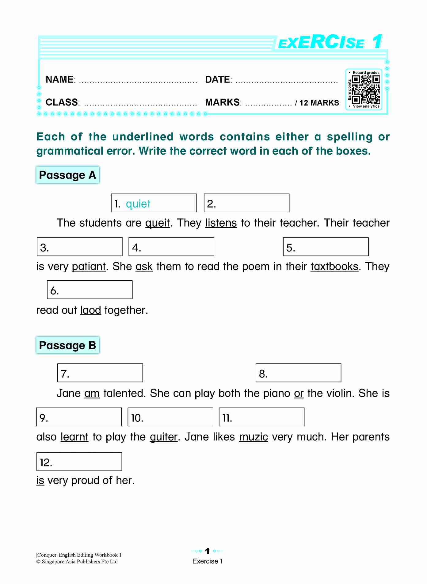Conquer English Editing Workbook 1