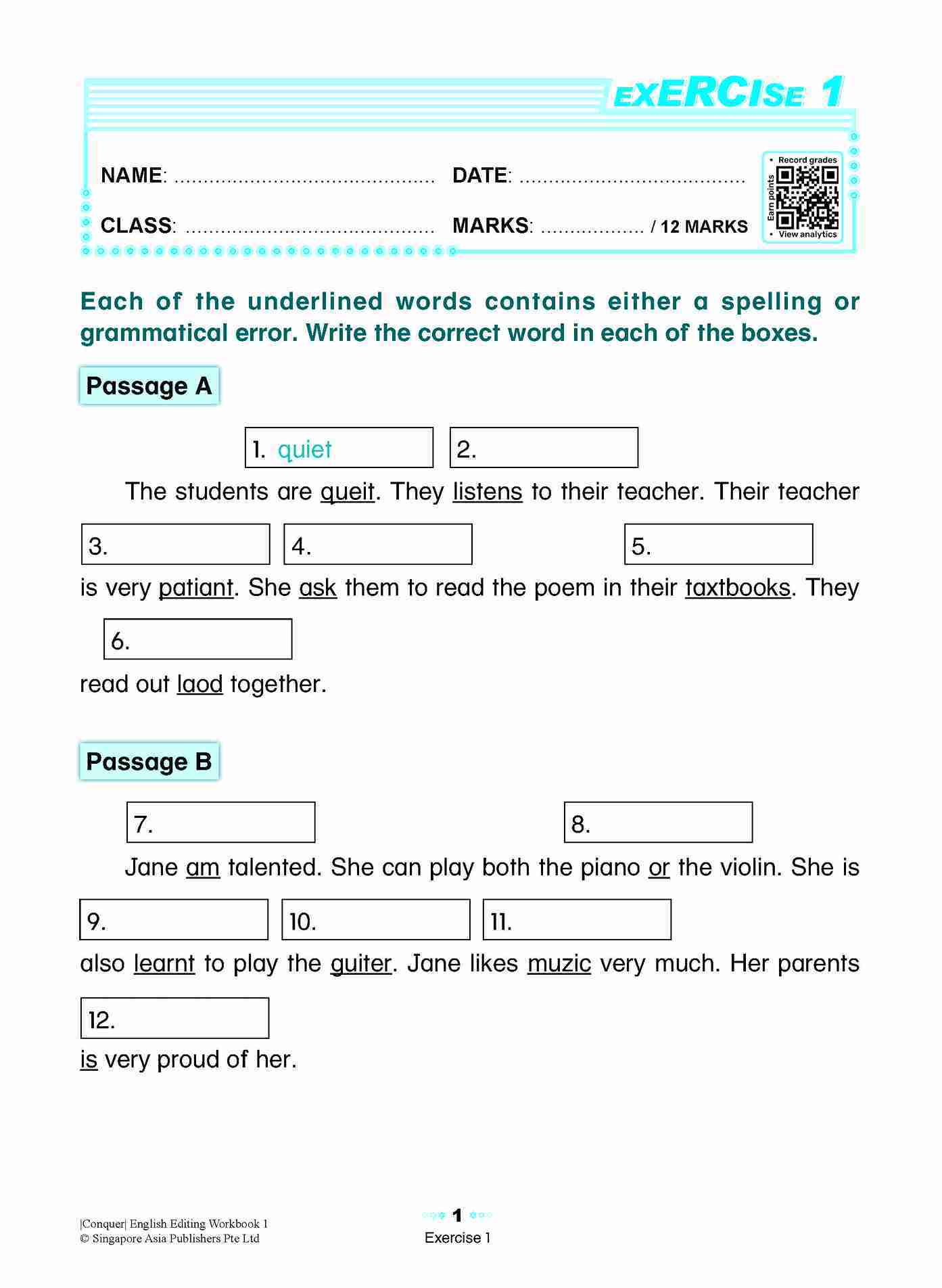 Conquer English Editing Workbook 1
