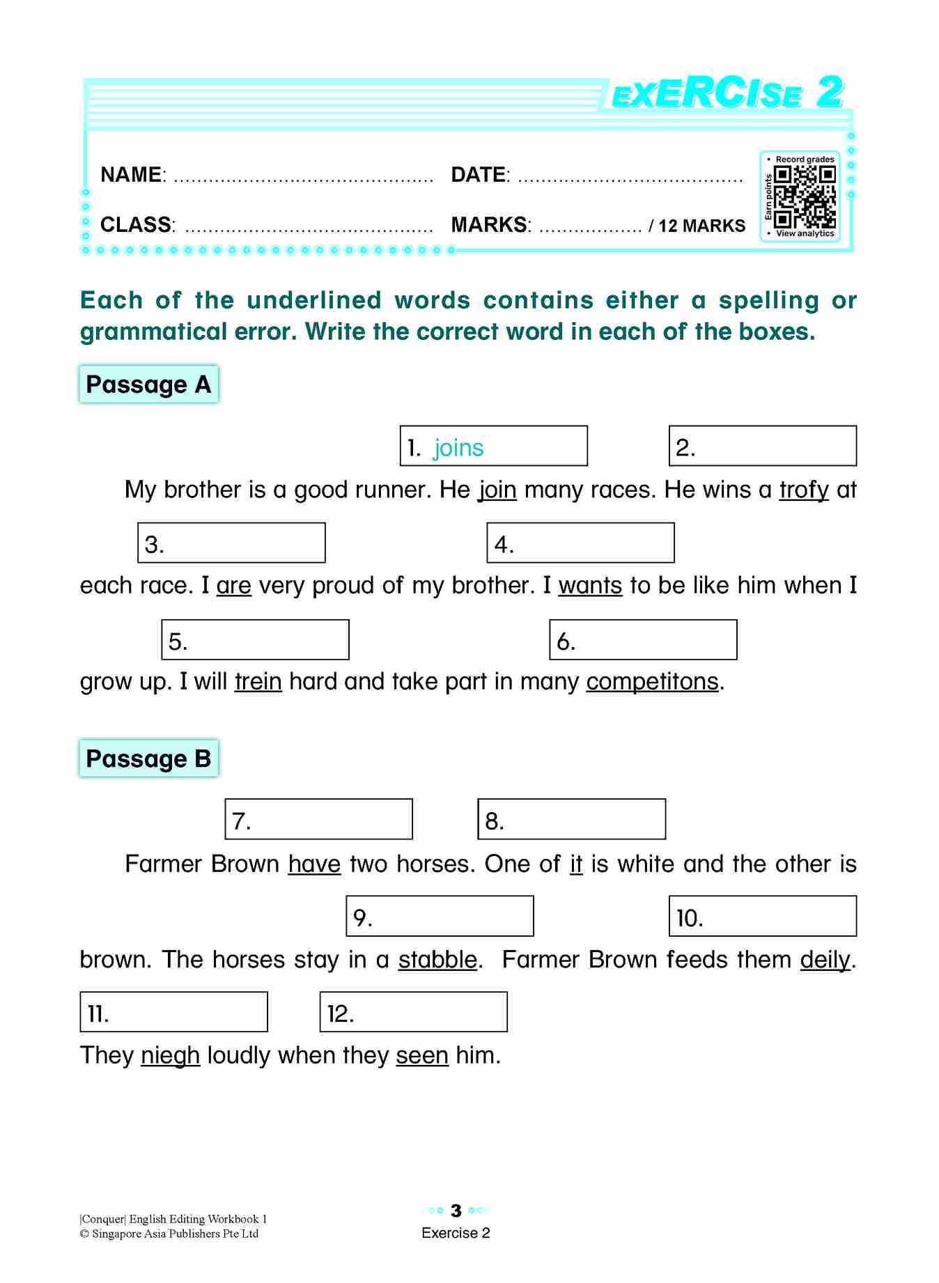 Conquer English Editing Workbook 1