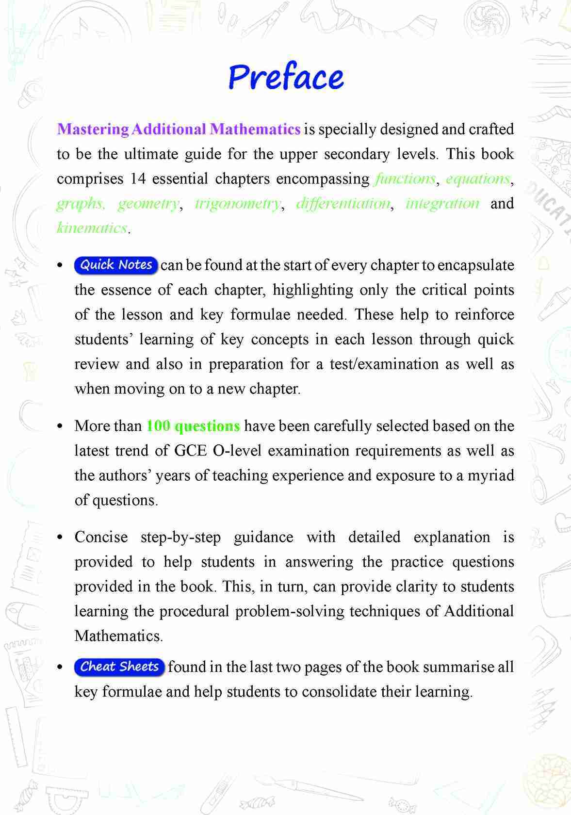 MASTERING ADDITIONAL MATHEMATICS