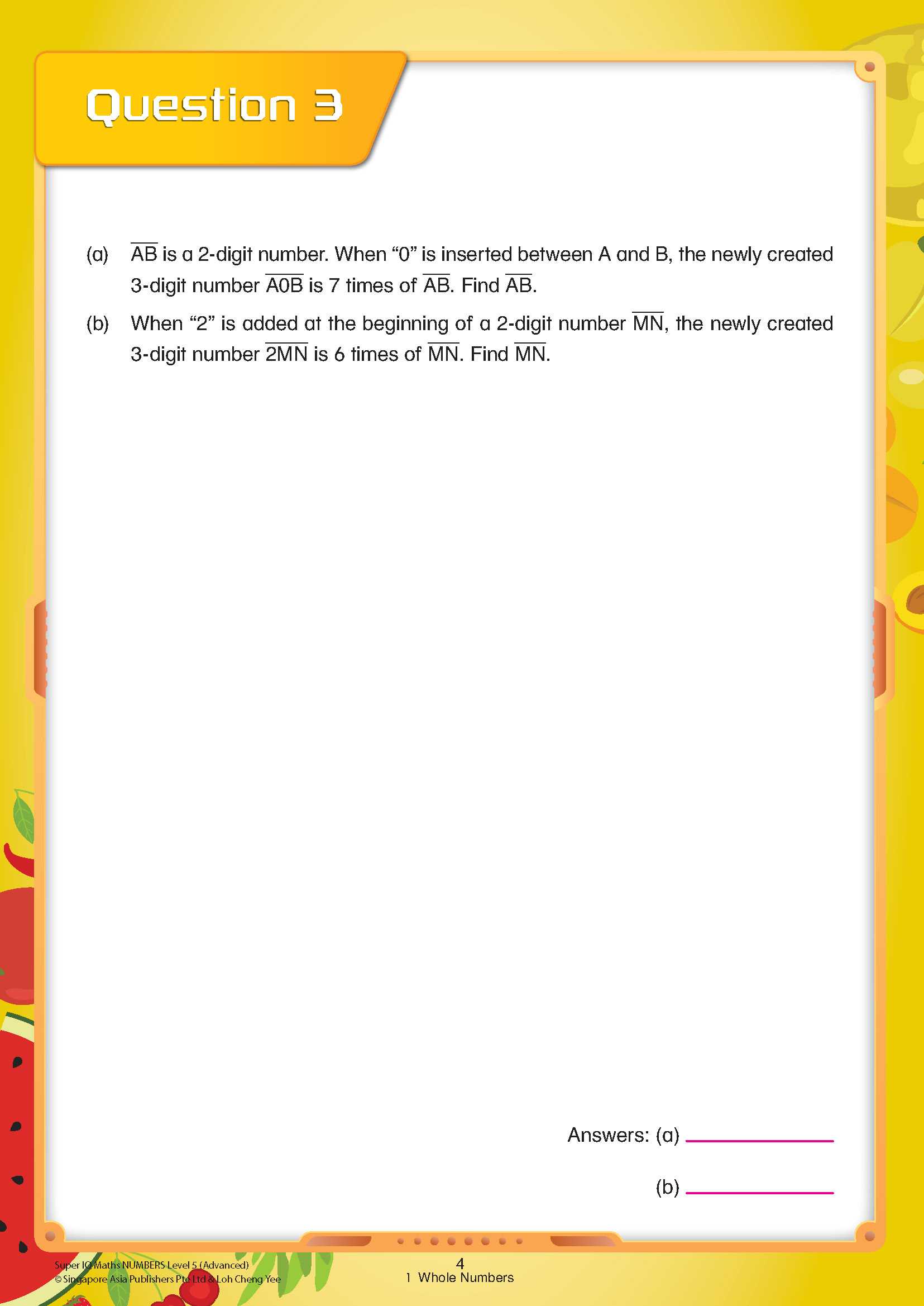 Super IQ Maths NUMBERS Level 5 Advanced (10-11 years)